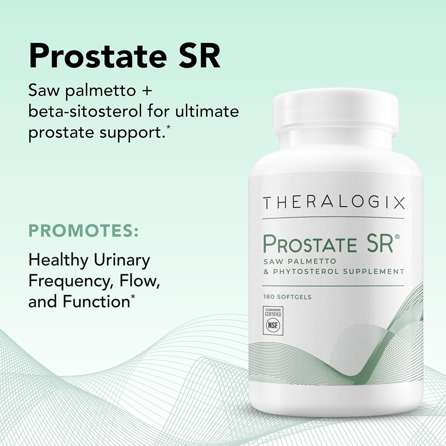 Theralogix Prostate SR Saw Palmetto & Beta-Sitosterol Supplement - Supports Healthy Urinary Tract Function in Men* - 90-Day Supply - NSF Certified