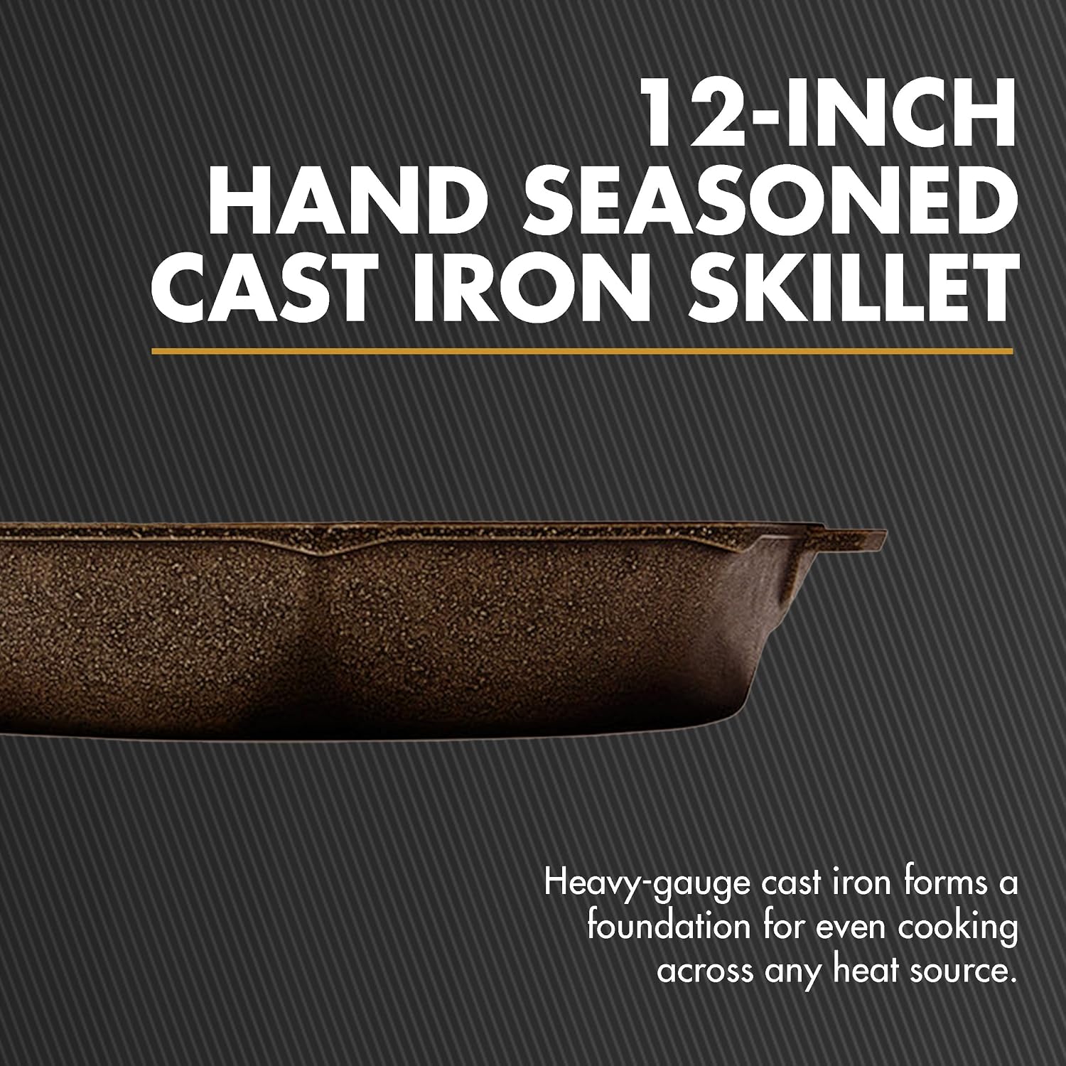 FINEX 12" Cast Iron Skillet with Lid, Versatile Cast Iron Pan, Cooking Pan Enhances Food Taste, Non-Stick Skillet, Modern Heirloom, Pre-Seasoned with Flaxseed Oil