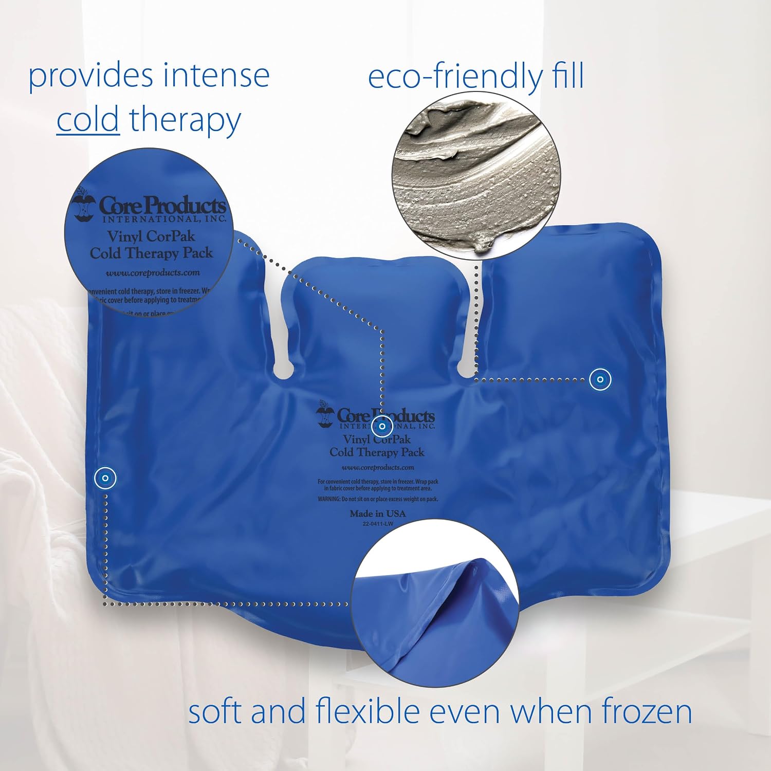 Core Products Flexible Vinyl Intense Cold Pack for Neck, Shoulders & Back - 11" X 15"