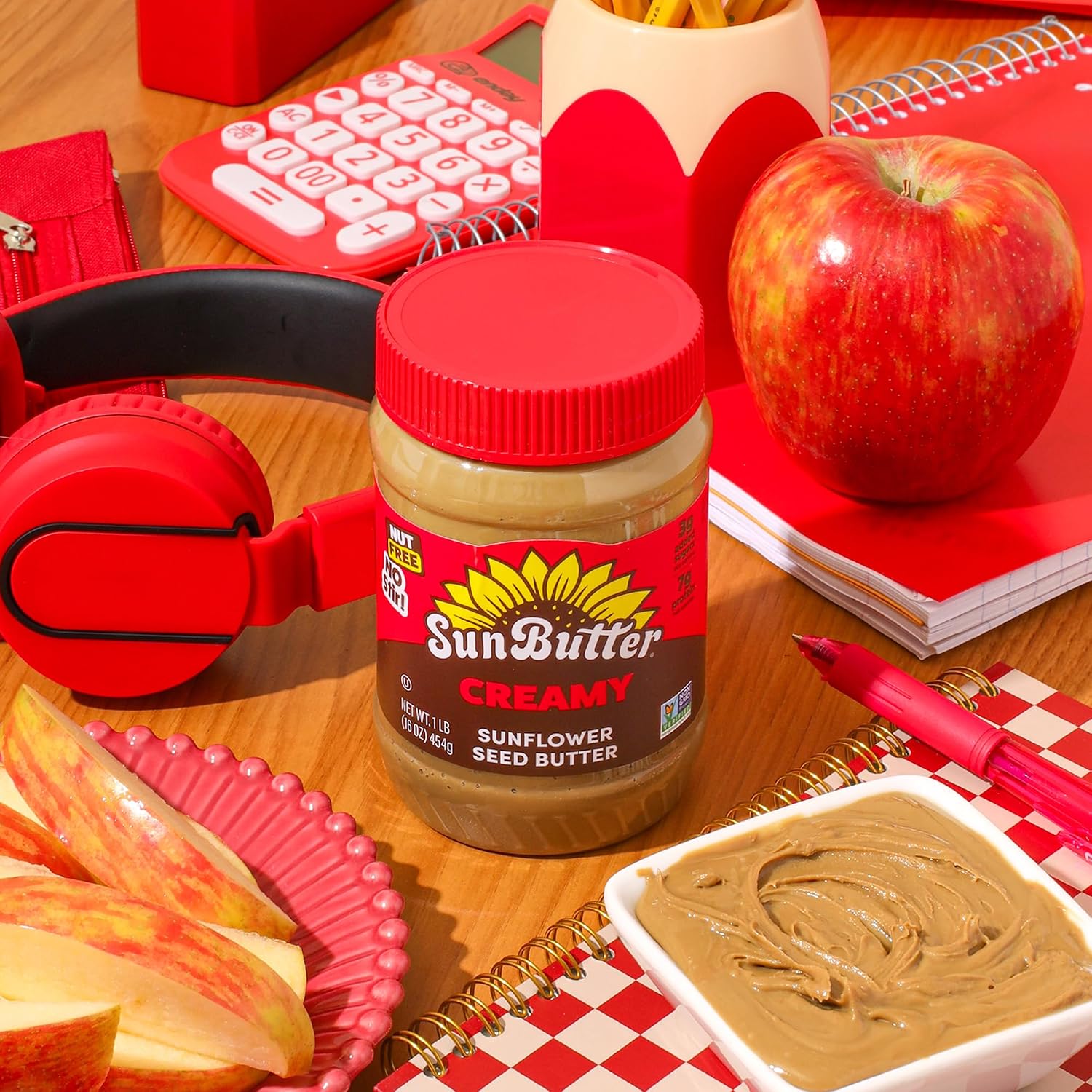 SunButter Original Sunflower Seed Butter, 16 oz Nut-Free Spread with 7g Plant-Based Protein, Roasted Rich & Savory Flavor, Smooth Texture | Vegan, Kosher & Non-GMO