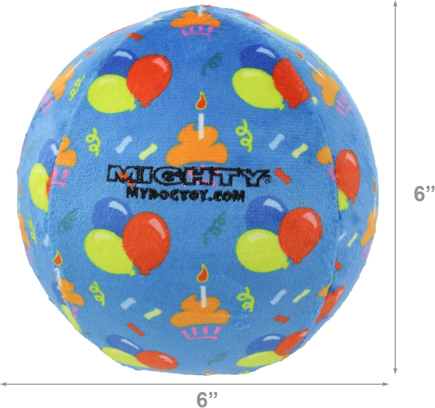 MIGHTY Tuffy 2 Pack Medium Ball Dog Toy: Ultra Durable Plush Toy with Multiple Layers & Reinforced Seams, Washable and Floats, Vinyl Ball & Fleece