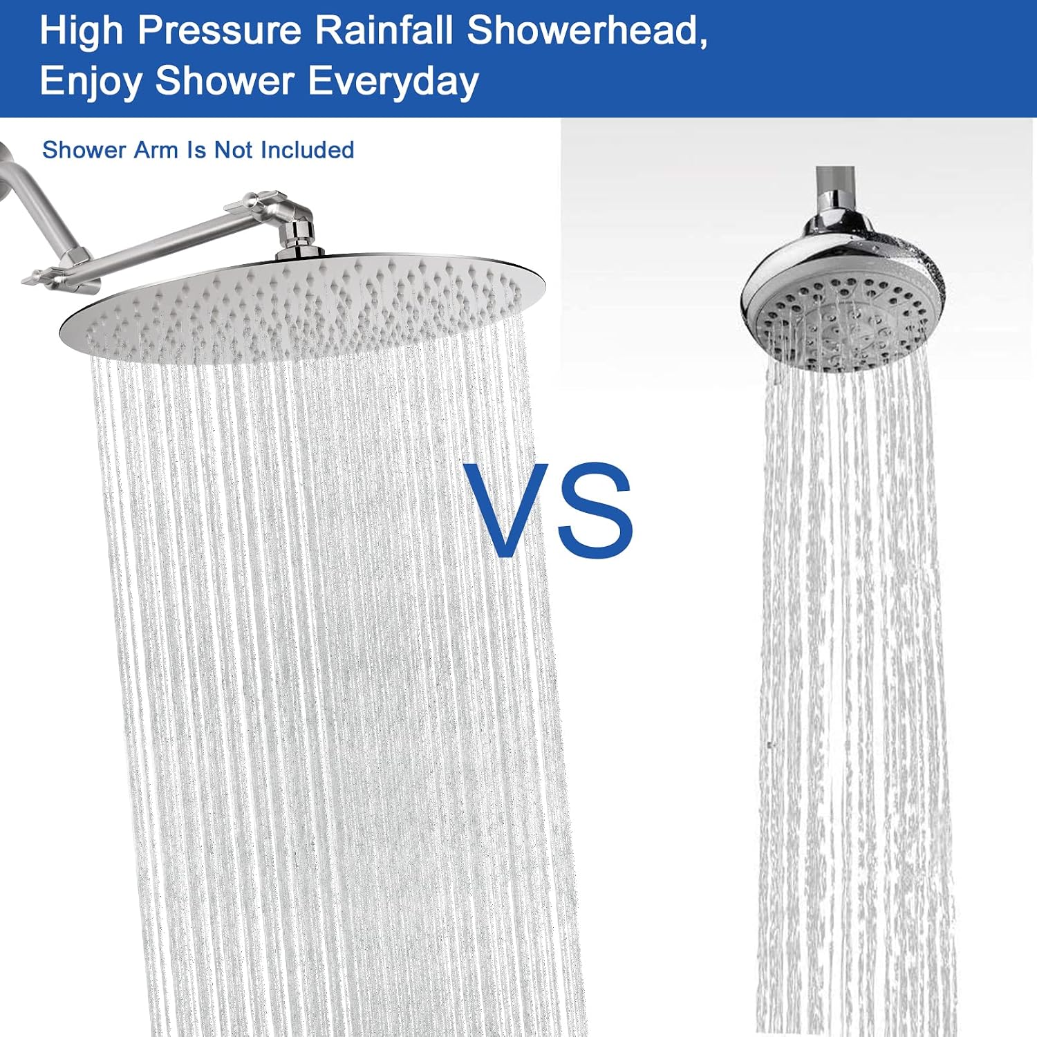 NearMoon Rain Shower Head, Ultra-Thin Design-Pressure Boosting, Awesome Some Experience, High Flow Stainless Steel Rainfall Head (10 Inch