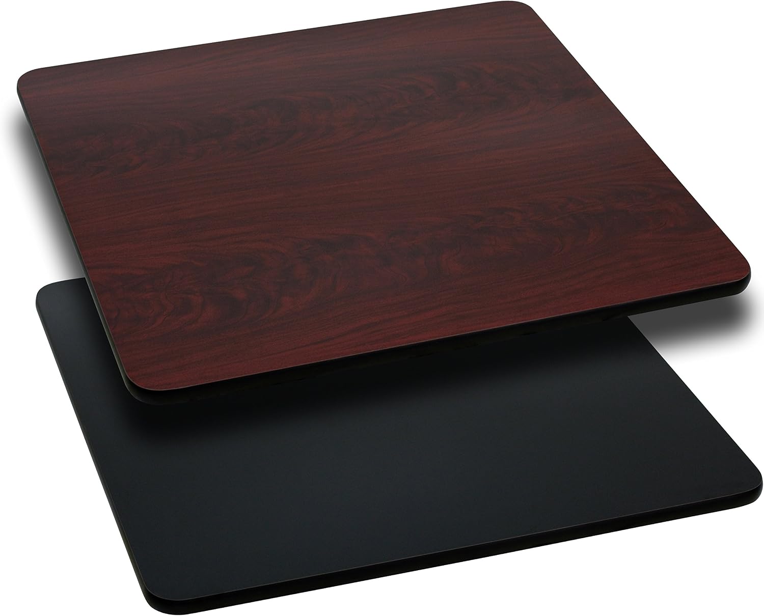 Flash Furniture 42" Square Reversible Table Top, Black/Mahogany | Reversible Laminate Top, Durable Construction, Commercial Use