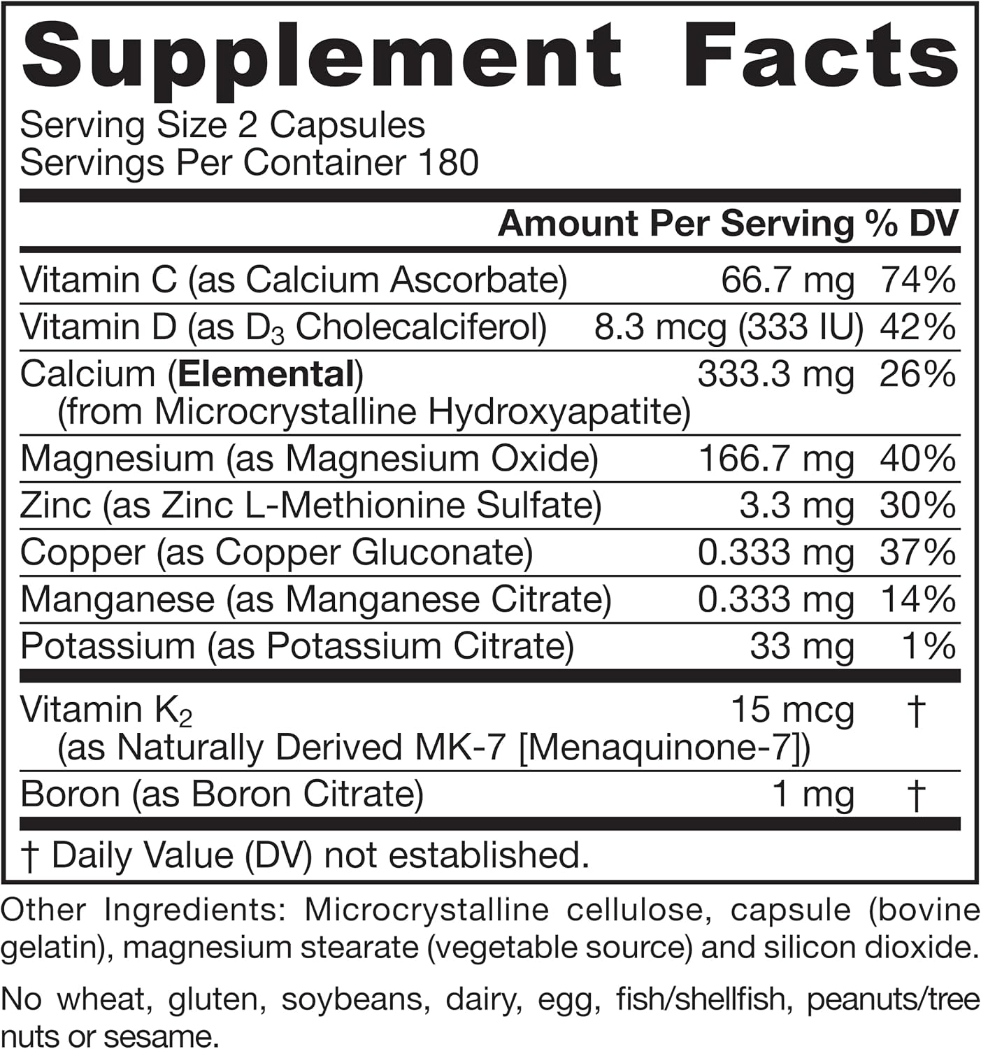 Jarrow Formulas BoneUp, 1,000mg Calcium Per Day, 240 Capsules | Bone Density Support, MCHA Calcium, Vitamins D3 & K2, Provides Skeletal Nutrition, Strong Bone Support, 40 Day Supply
