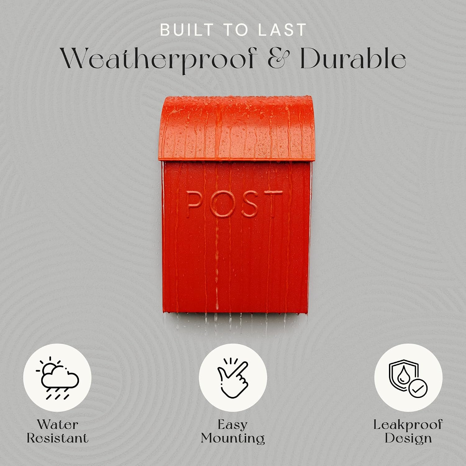 NACH Mailboxes for Outside Wall Mount, 15 x 10 x 4 inches, Red Wall Mounted Mailbox and Newspaper Holder, Waterproof Mailbox for Door - The Milano Mailbox
