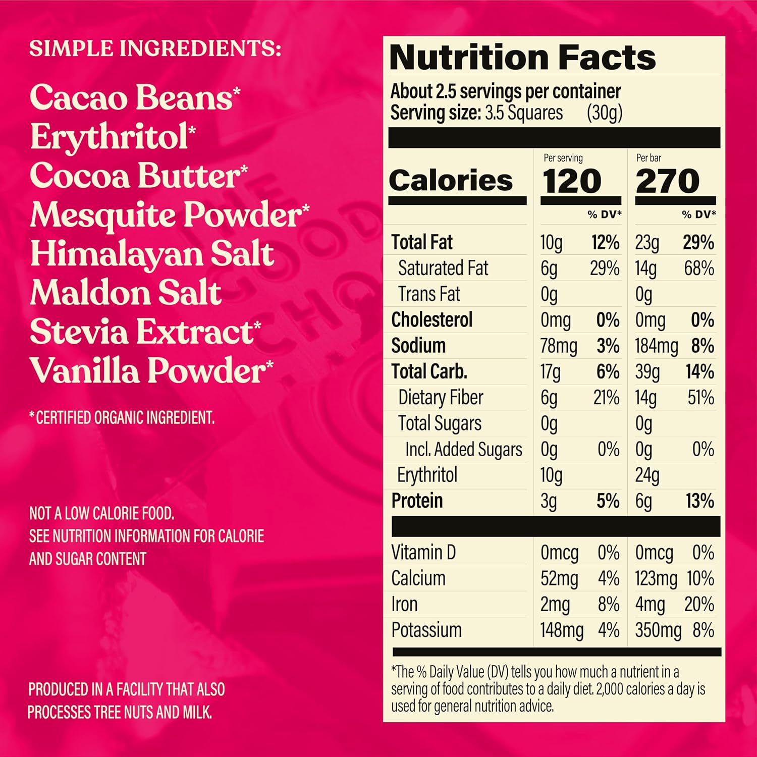 THE GOOD CHOCOLATE – Dark Chocolate Bars with Zero Sugar & Lower Net Carbs – Keto Chocolate Bar with Lower Calories, All Natural and Non-GMO Keto Snacks, 2.5 oz (6 Bars Value Pack)