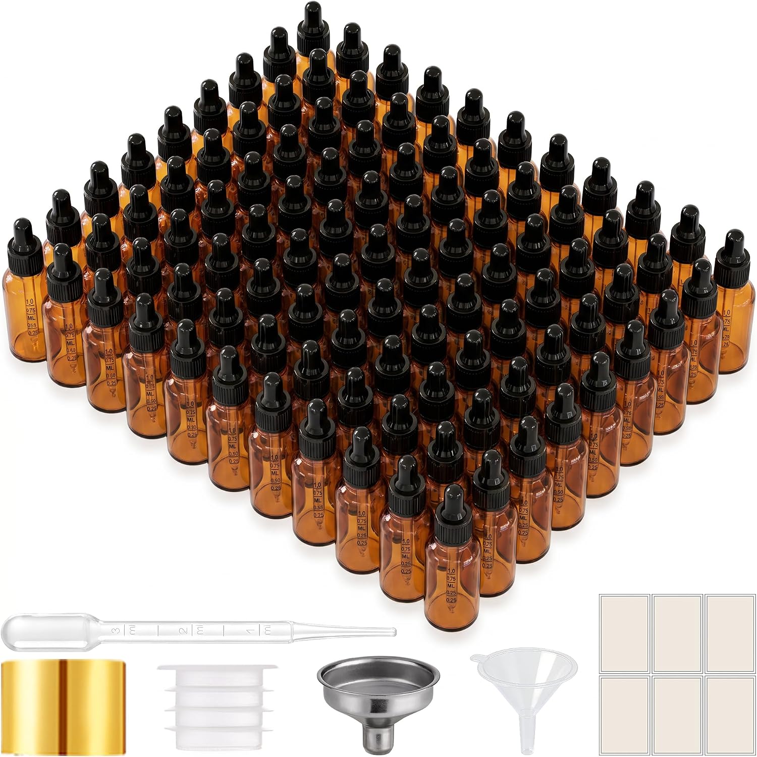 PrettyCare Glass Eye Dropper Bottles 99 Pack