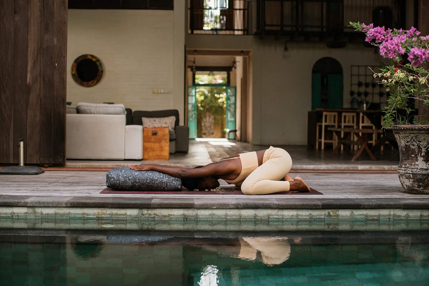 yogadesignlab | The Yoga Bolster | Comfortable, Supportive Eco-Friendly Luxury Yoga Cushion | Recycled Plastic Bottle Microfiber | Natural Cotton