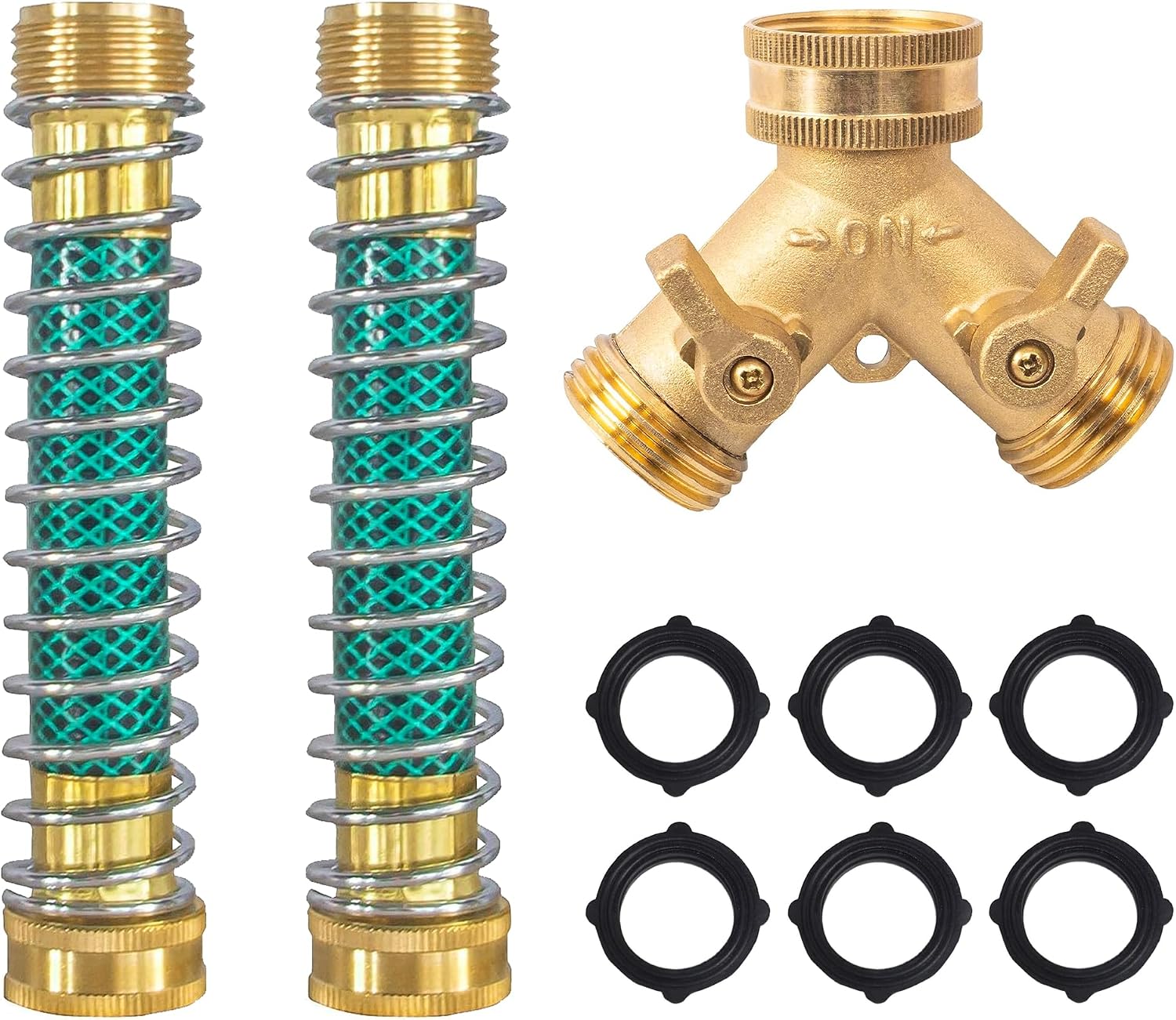 Hourleey Garden Hose Protector, Hose Extension Adapter with Coil Spring, 2 Pack