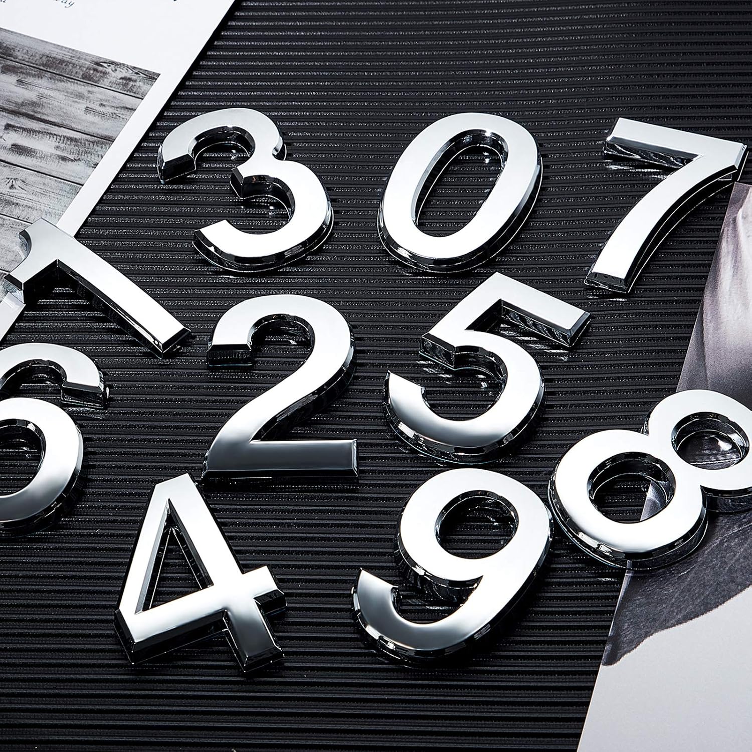 20 Pieces House Numbers Mailbox Numbers 0-9, 3D Door Address Numbers Self Adhesive Mailbox Numbers Sticker or House, Apartment, Office, Hotel Room