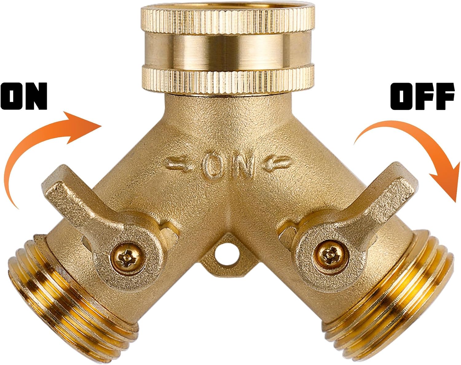 Triumpeek Brass Garden Hose Splitter, 3/4 Inch 2-Way Y Brass Hose Connector with O-ring Washers & Tape