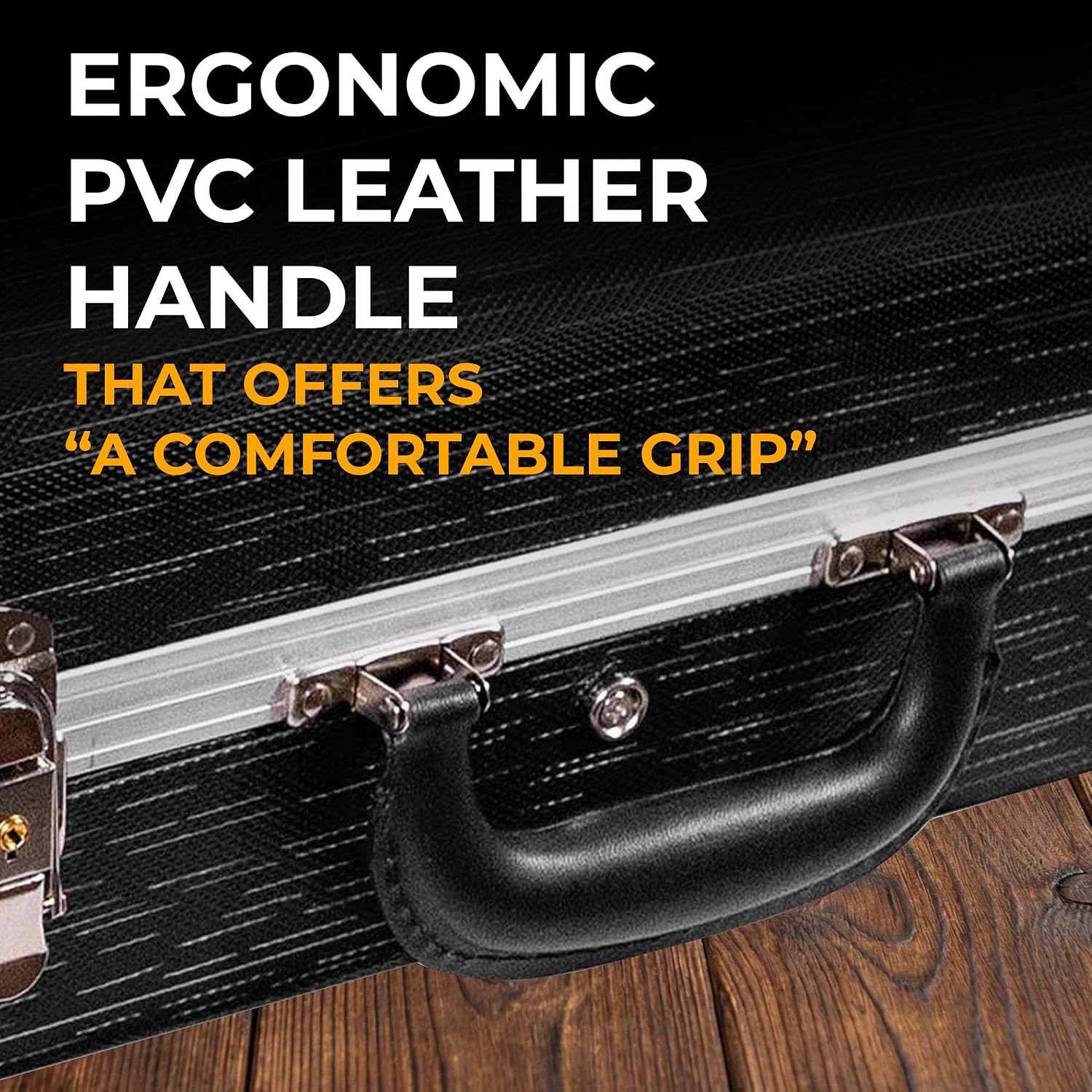 Gearlux Bass Guitar Hard Case, Fits Fender Precision/Jazz Bass and More with Exterior Lock and Key, Interior Accessory Compartment, and Plush Interior Padding - Black