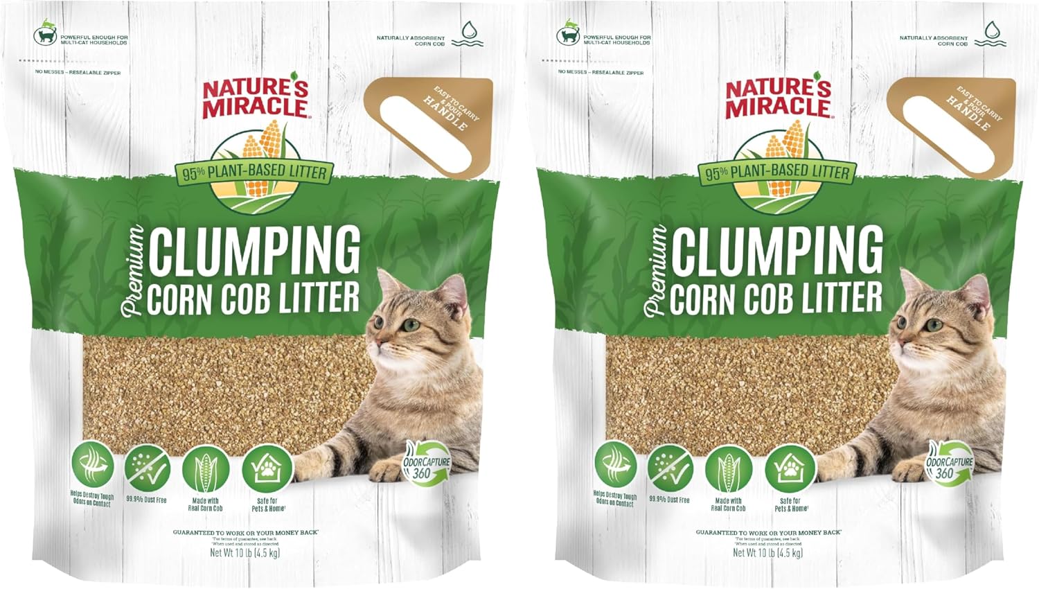 Nature's Miracle Premium Clumping Corn Cob Litter, Tough Odor Bio-Enzymatic Formula, Dust Free