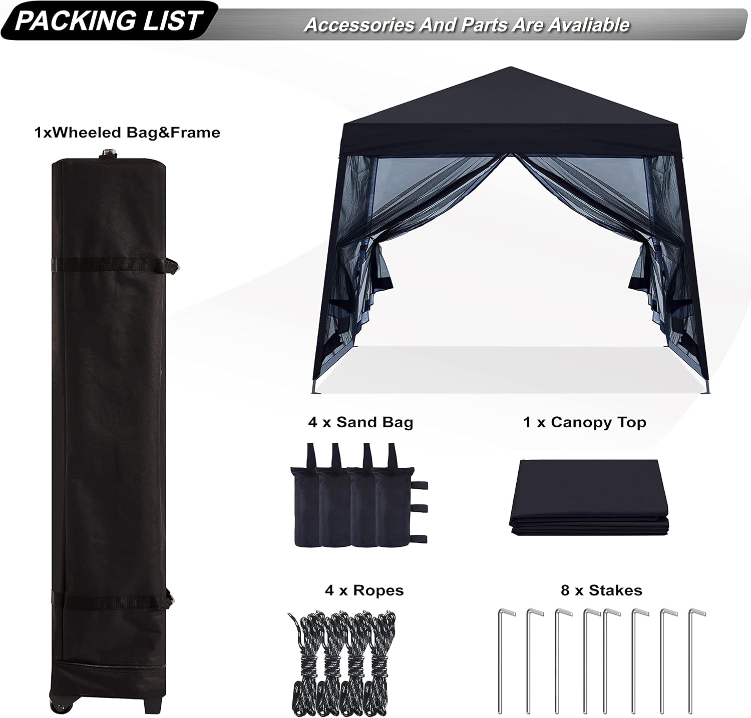 ABCCANOPY 10x10 Pop Up Canopy Tent, Slant Leg Outdoor Shade, Dark Gray