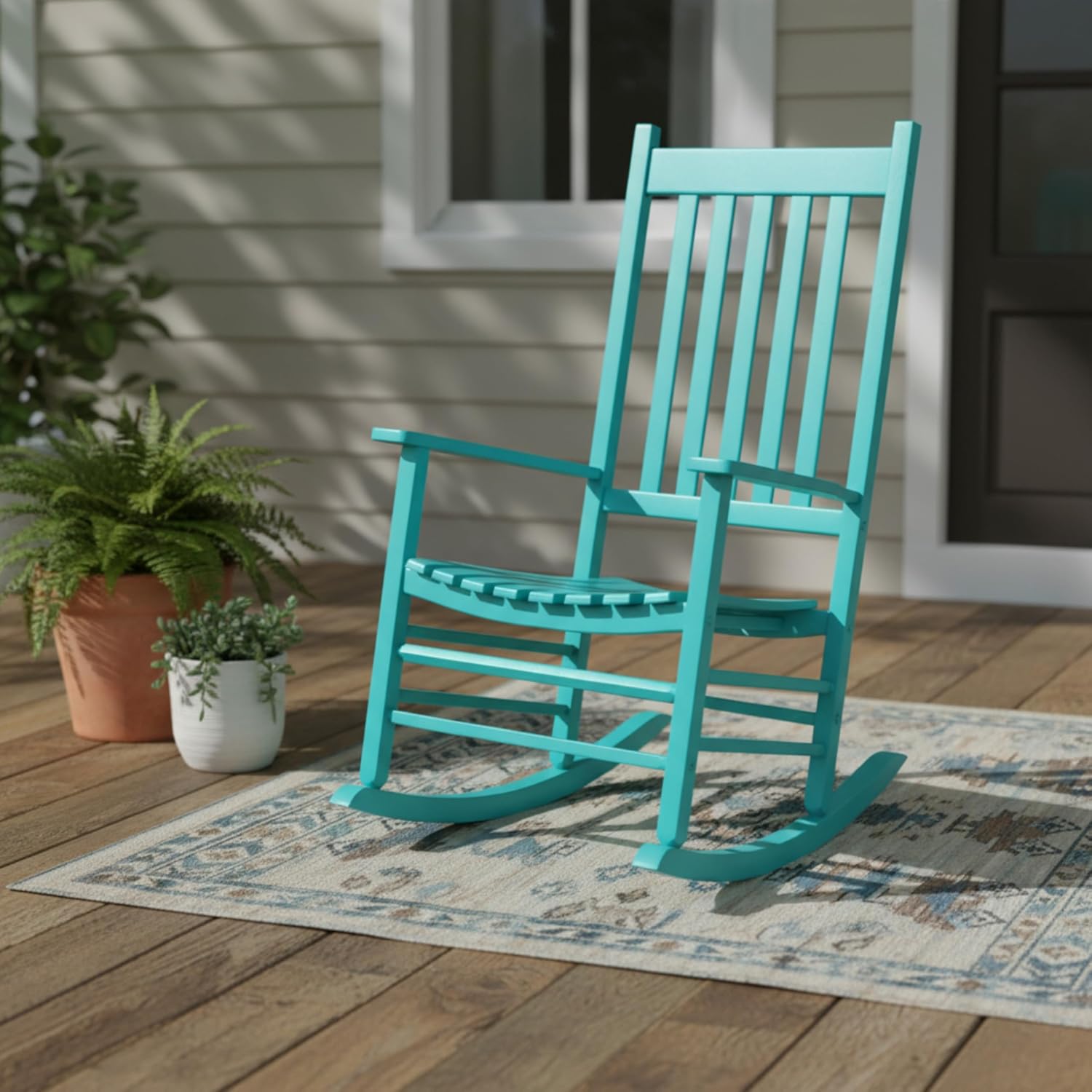 Shine Company 4332WT Vermont Porch Rocker, White (2nd Gen)