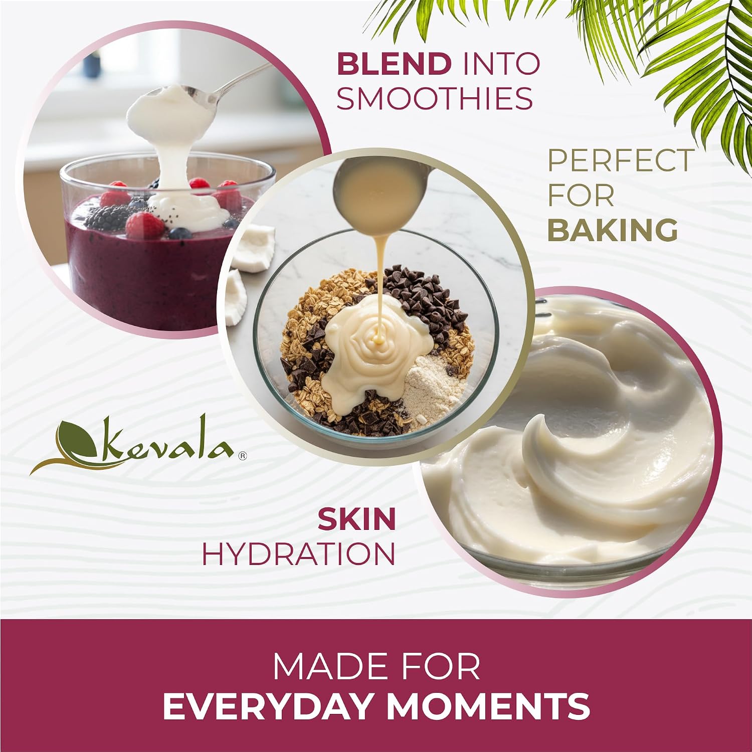Kevala Organic Coconut Butter - 2 lb, Natural Plant Based Sandwich Spread | Coconut Cream for Cooking and Baking, Addition to Keto Snacks and Breakfast Ingredient, Dairy Free Organic Butter Spread