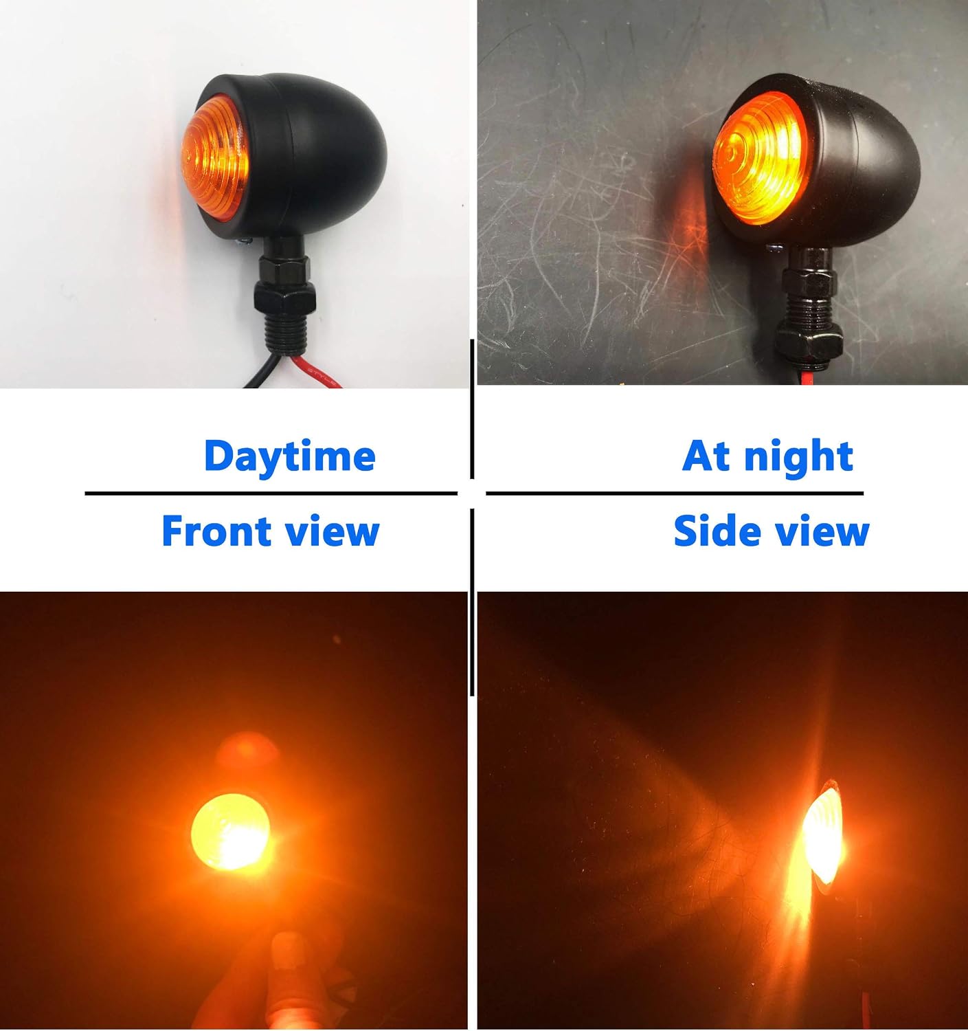 Universal Motorcycle Turn Signals Bullet Blinker Indicator Lights Amber Lamp Light for Sportster Cruiser Bobber Chopper Harley Honda Yamaha Kawasaki