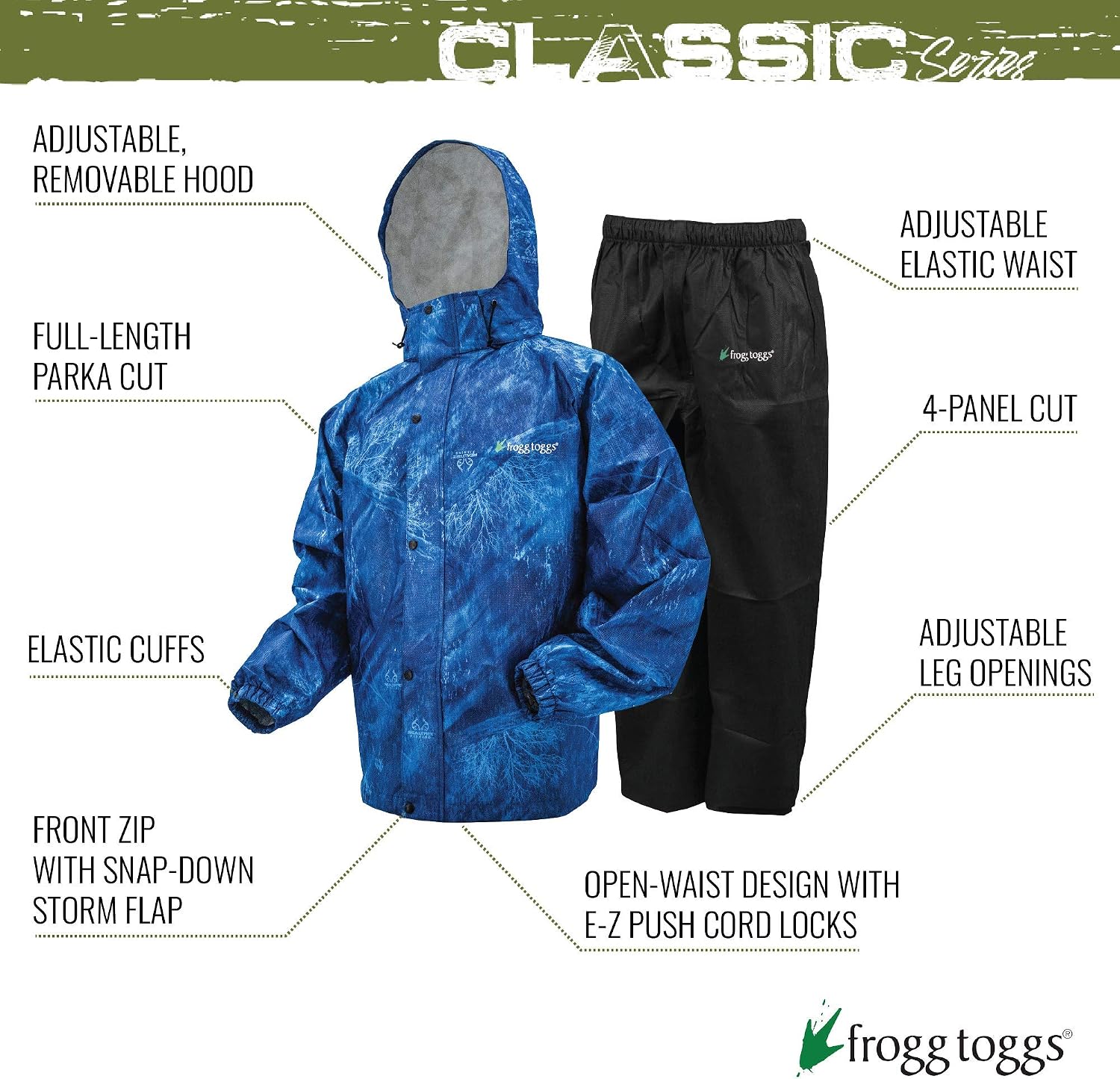 FROGG TOGGS Men's Classic All-Sport 3-Layer Waterproof Breathable Rain Suit