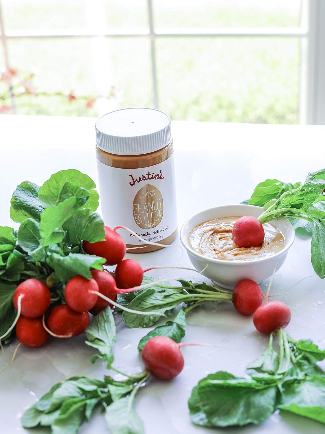 Justin's Classic Peanut Butter, Only Two Ingredients, No Stir, Gluten-free, Non-GMO, Keto-Friendly, Responsibly Sourced, 16oz Jar