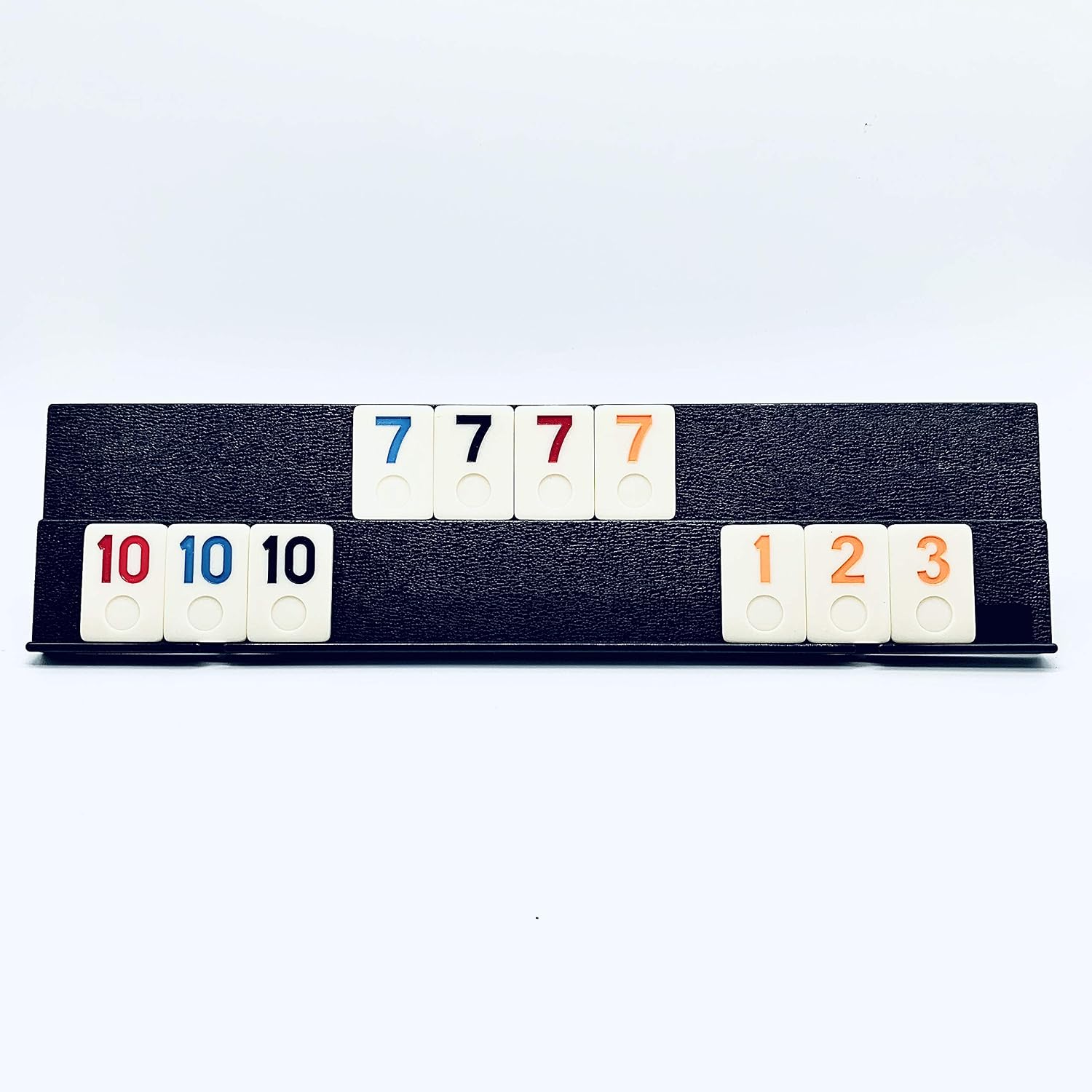 Rummy Tiles Game, 106 Tiles Rummy Game, 4 Durable Full-Size Racks, Black Travel Case for Easy Carrying