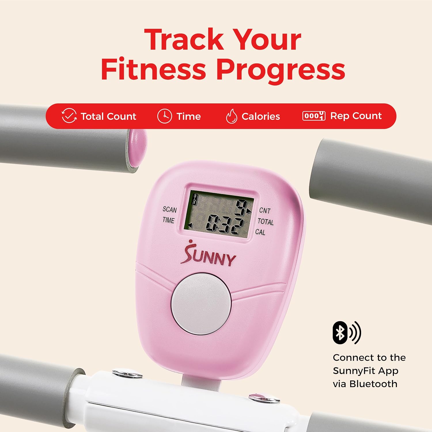 Sunny Health & Fitness Smart Row-N-Ride Glute & Leg Trainer, Foldable Squat Assist Rower with Exclusive SunnyFit App Connection