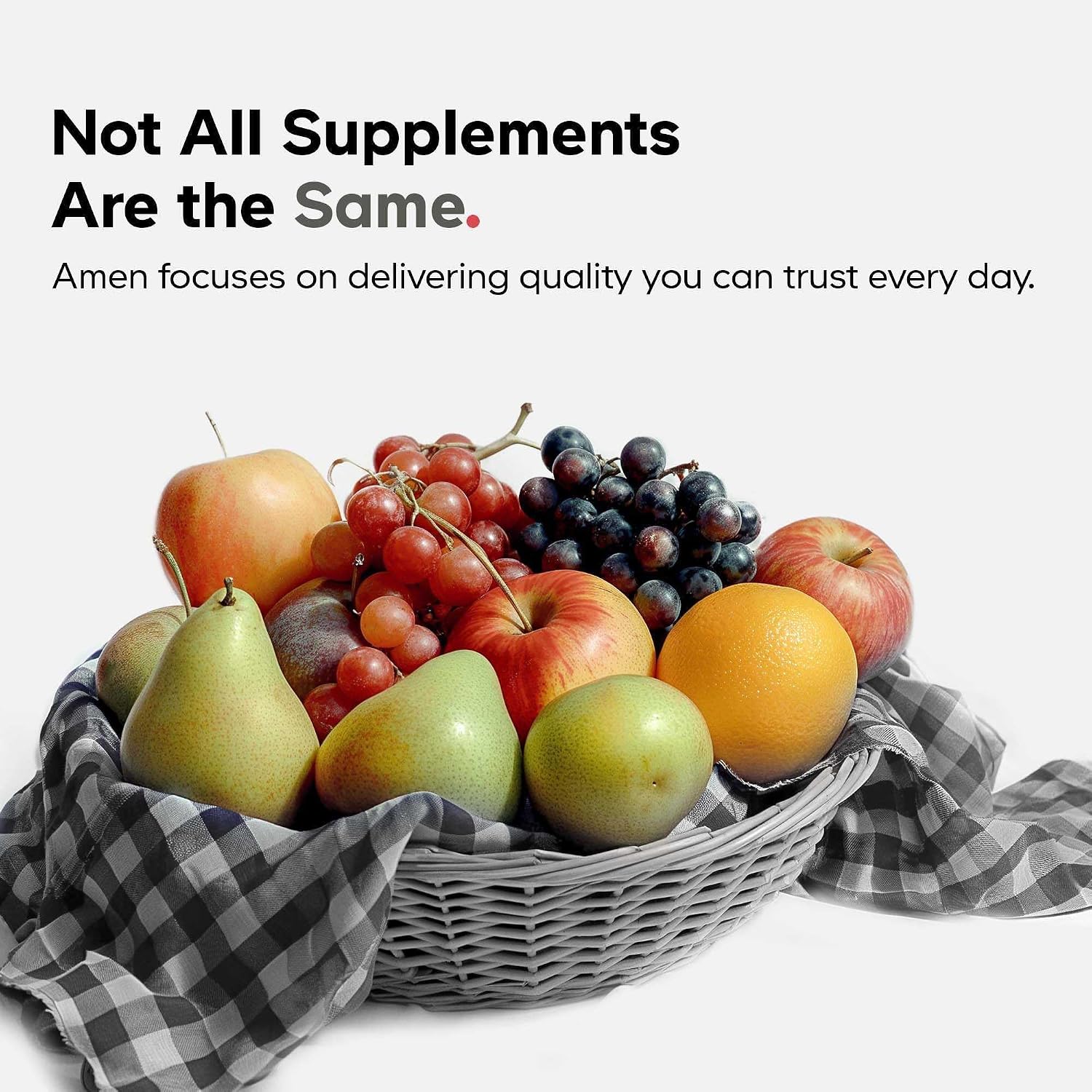 Amen Multi Collagen Peptides Supplement, Hyaluronic Acid, 90 Capsules | Hydrolyzed Type I, II, III, V & X. Bovine, fish, chicken