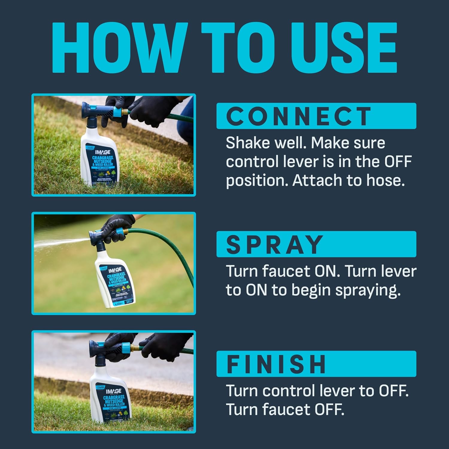 Image Herbicide Crabgrass, Nutsedge, & Weed Killer for Lawns 24 fl oz | Ready-to-spray weed spray, water based formula