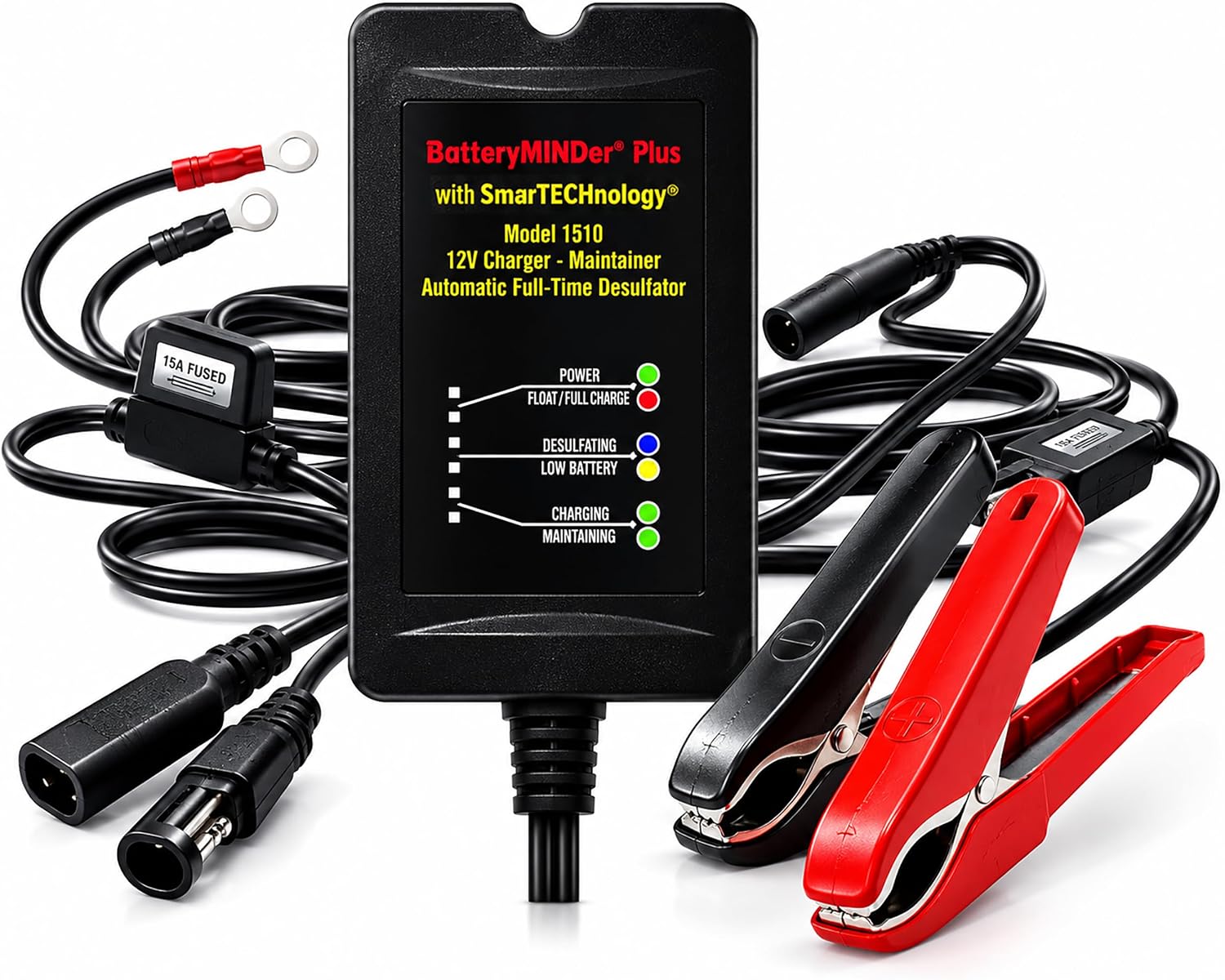 1510 12 Volt-1.5 Amp Smart Battery Charger, Maintainer & Desulfator, Automatic Trickle Charger for Car, Motorcycle