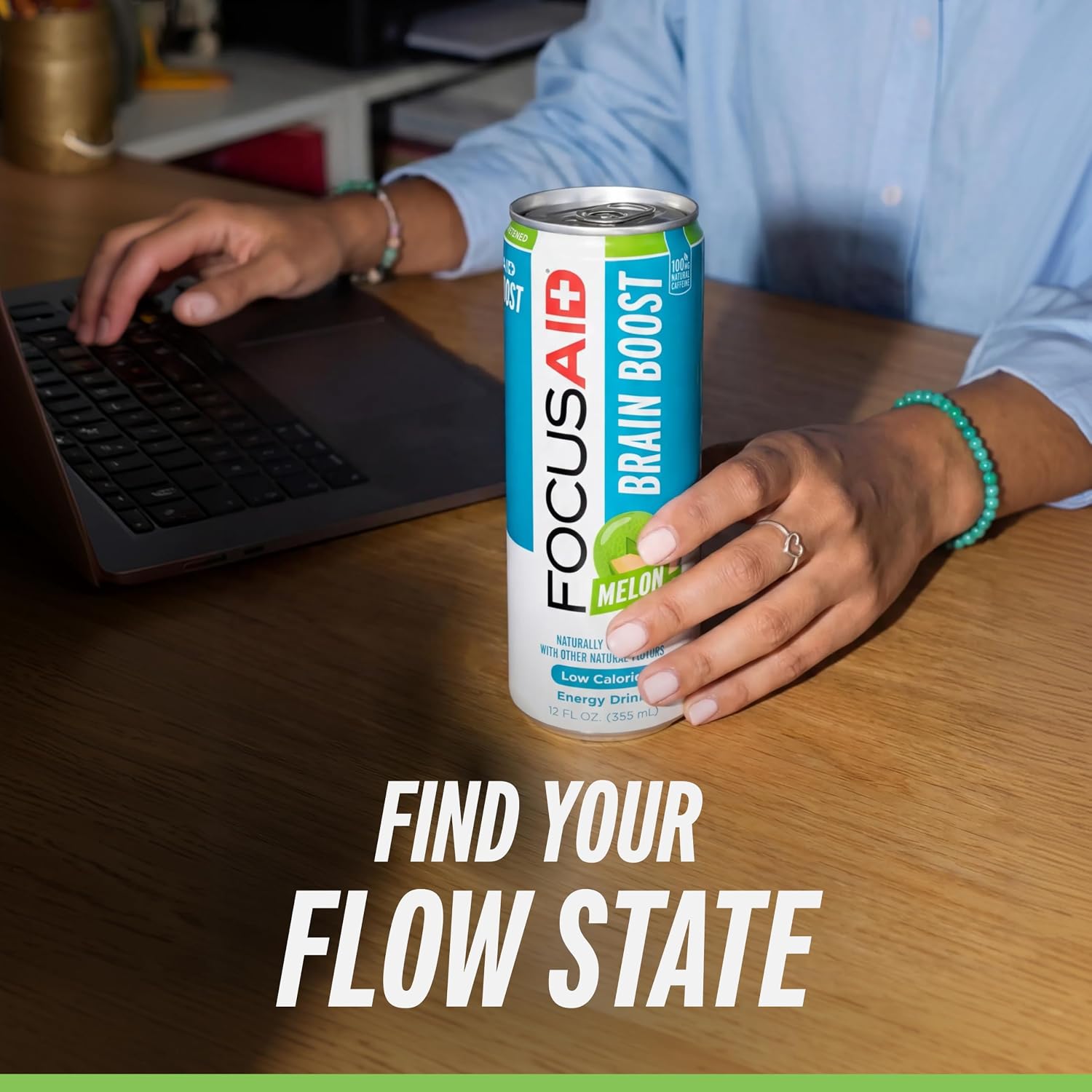 FOCUSAID Nootropic Energy Drink, 12 fl oz (12-Pack) | Nootropic energy drink with Alpha-GPC, GABA, B-Complex, Yerba Mate, & 100mg natural caffeine. 100% clean brain fuel.