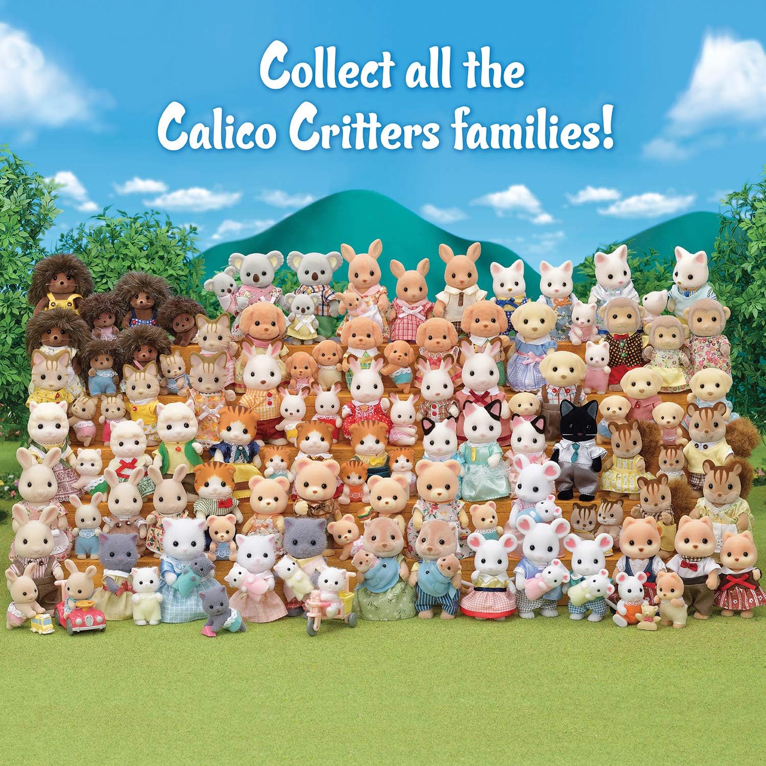 Calico Critters, Sandy Cat Family, Dolls, Dollhouse Figures, Collectible Toys, Premium, 3 inches