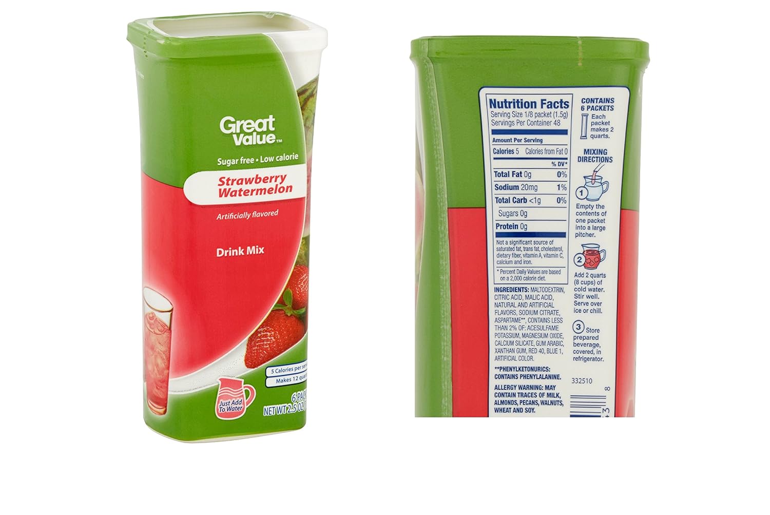 Great Value Drink Mix, Sugar Free, Early Rise Orange