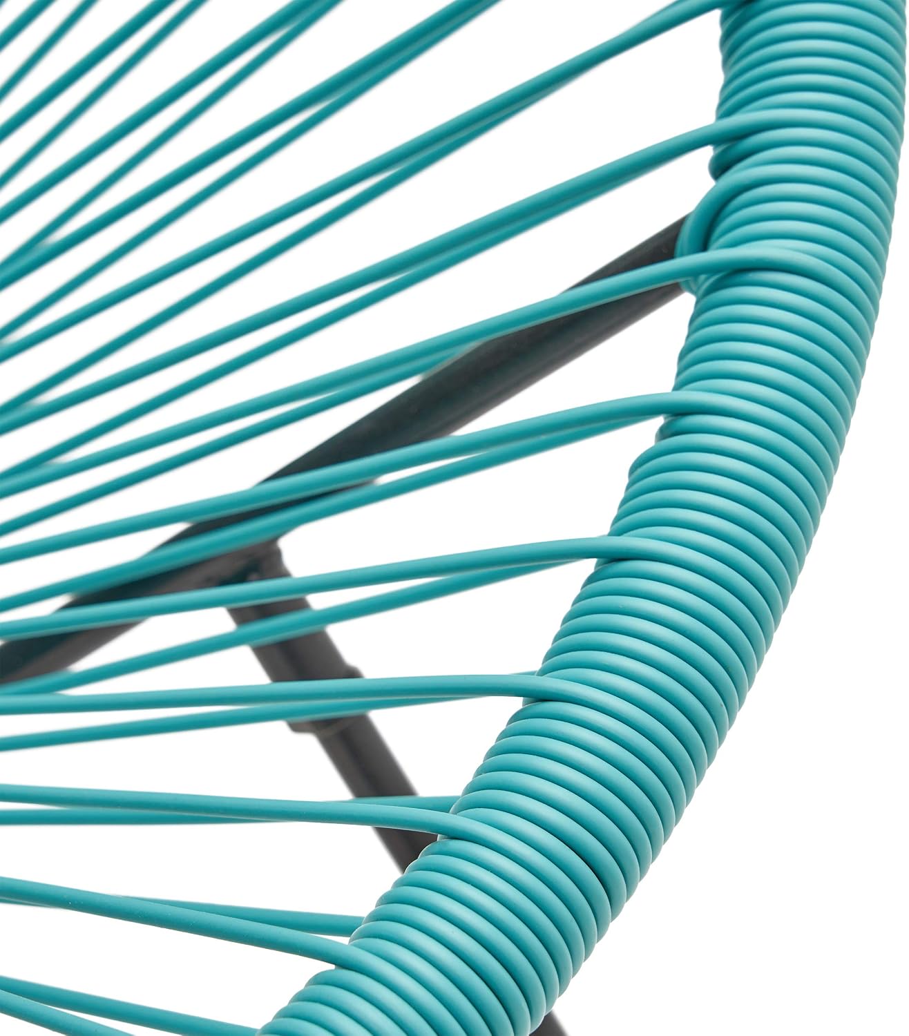 GDFStudio Noble House Anson Outdoor Hammock Weave Chair in Teal and Black (Set of 2)