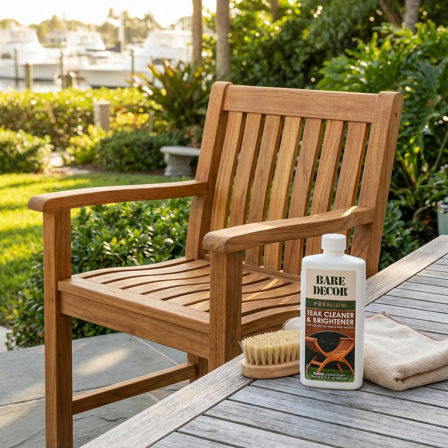 Bare Decor Premium Golden Teak Oil for Home and Marine Use, 16oz