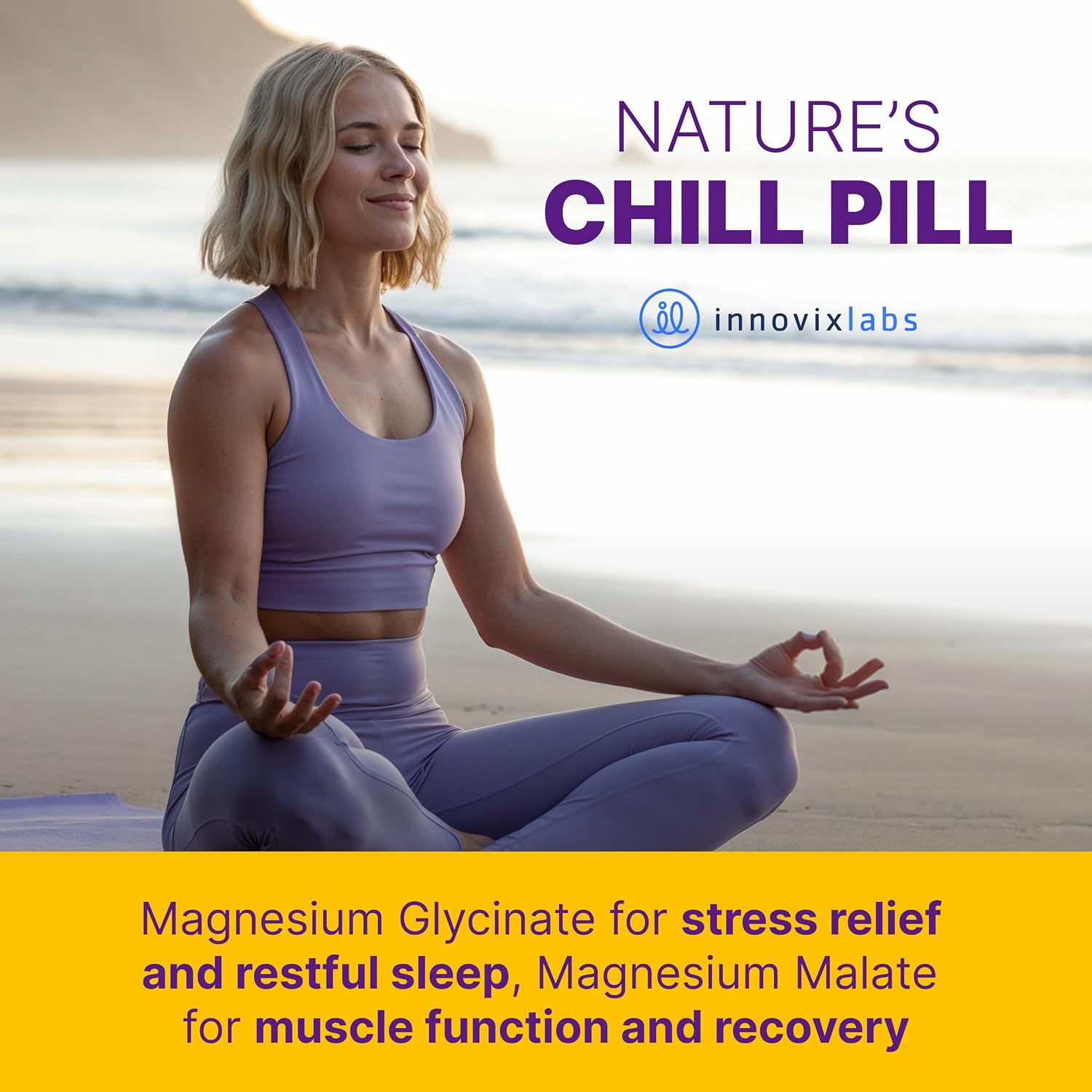 InnovixLabs 2in1 Magnesium Glycinate & Magnesium Malate 210mg, 150 Capsules | High Absorption Chelated Magnesium Supplement, Supports Relaxation, Sleep, Muscle & Bone Health, Vegan, 75-Day Supply