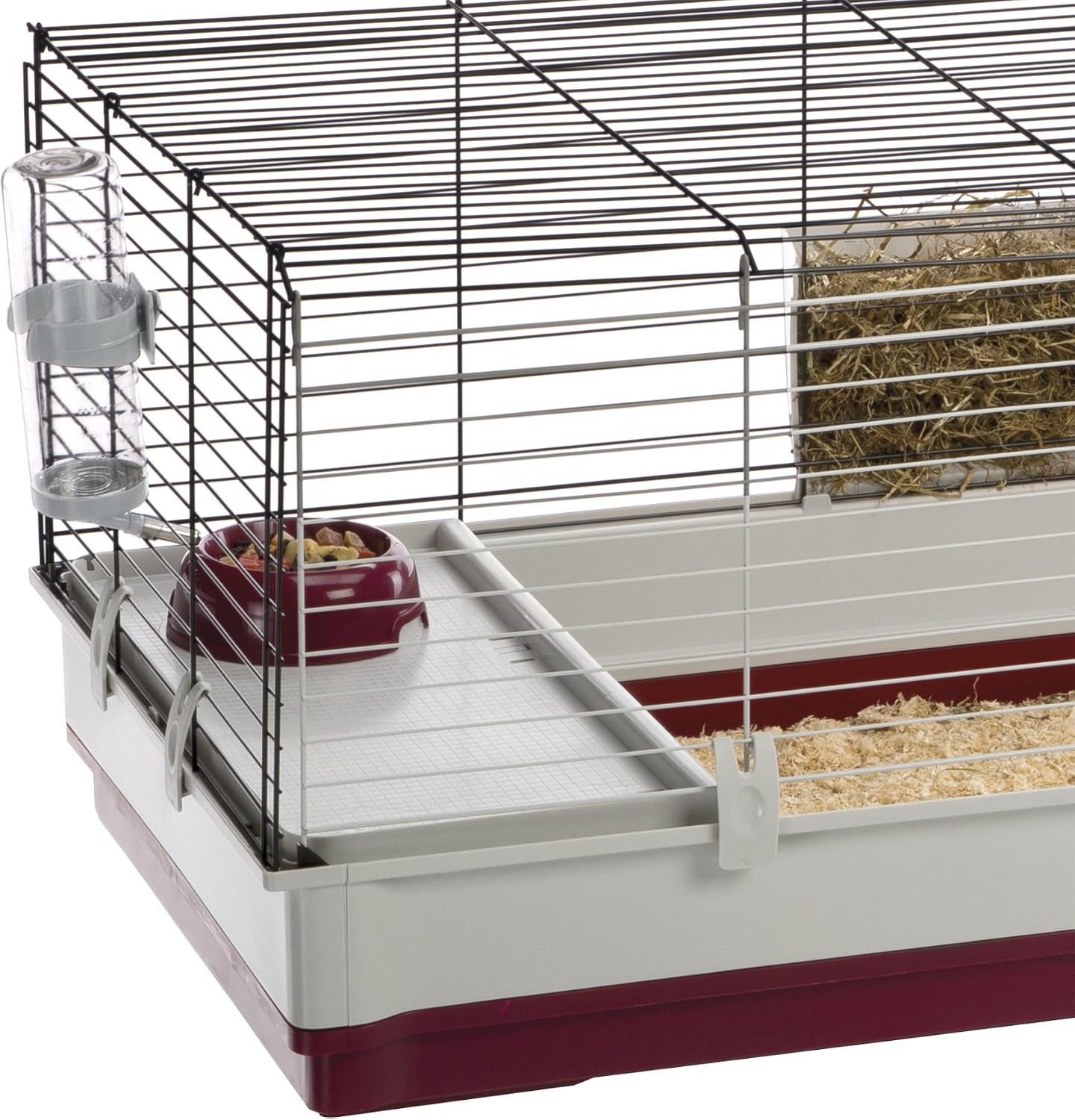 Ferplast Krolik XXL Rabbit Cage w/Wire Extension | Rabbit Cage Includes All Accessories & Measures 63.8L x 23.62W x 19.68H Inches | 1-Year Warranty