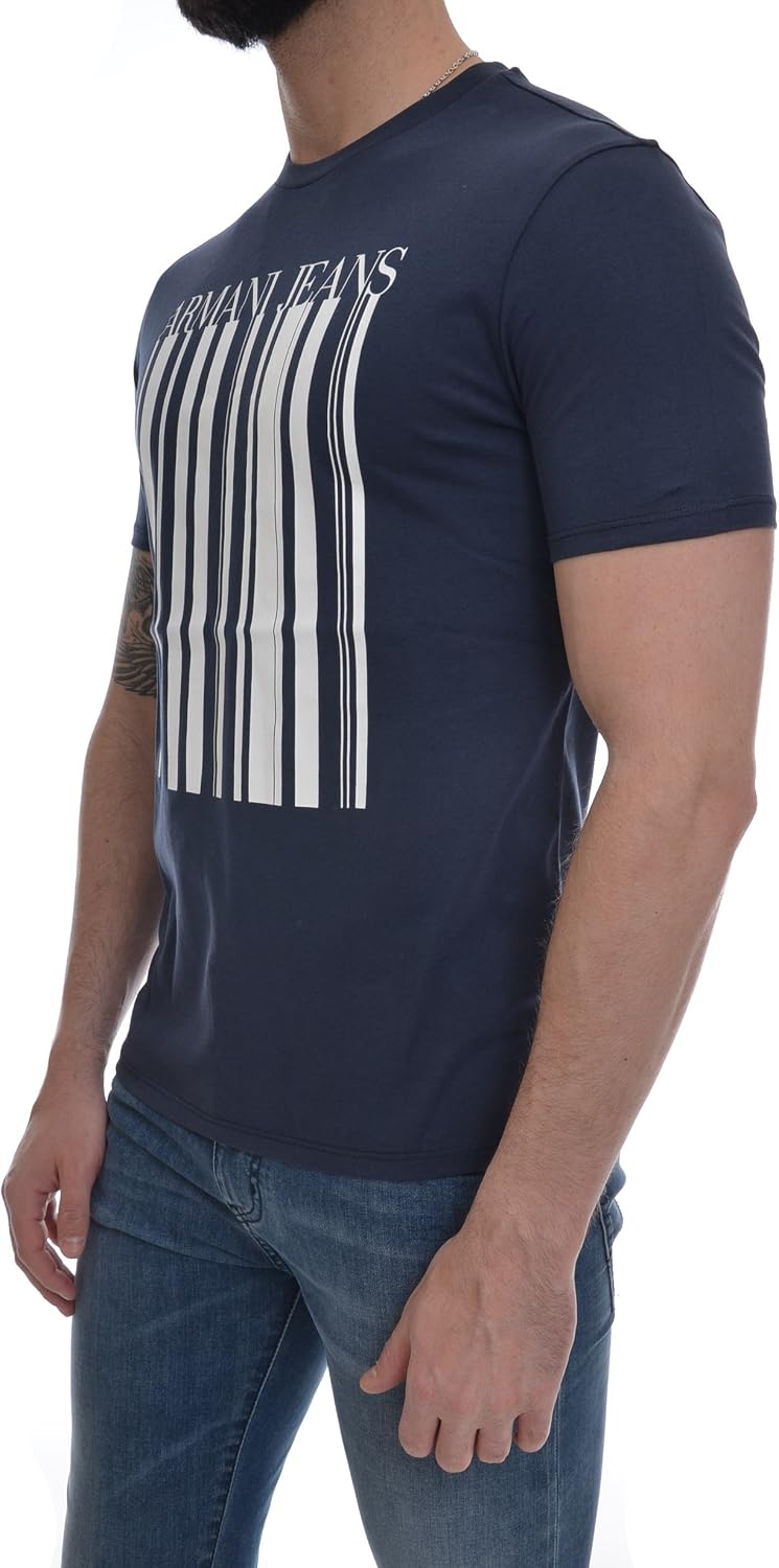 Emporio Armani Mens Regular Fit Jersey Barcode T-Shirt