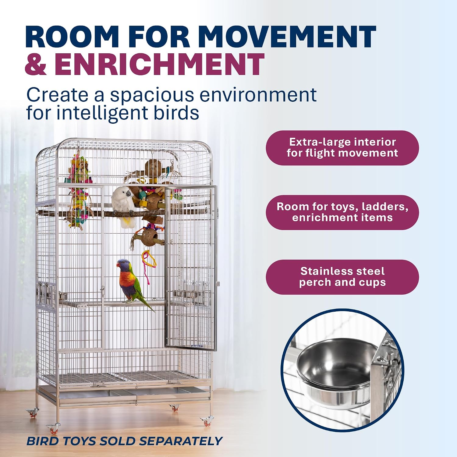 Prevue Pet Products Imperial Extra Large Stainless Steel Bird Cage