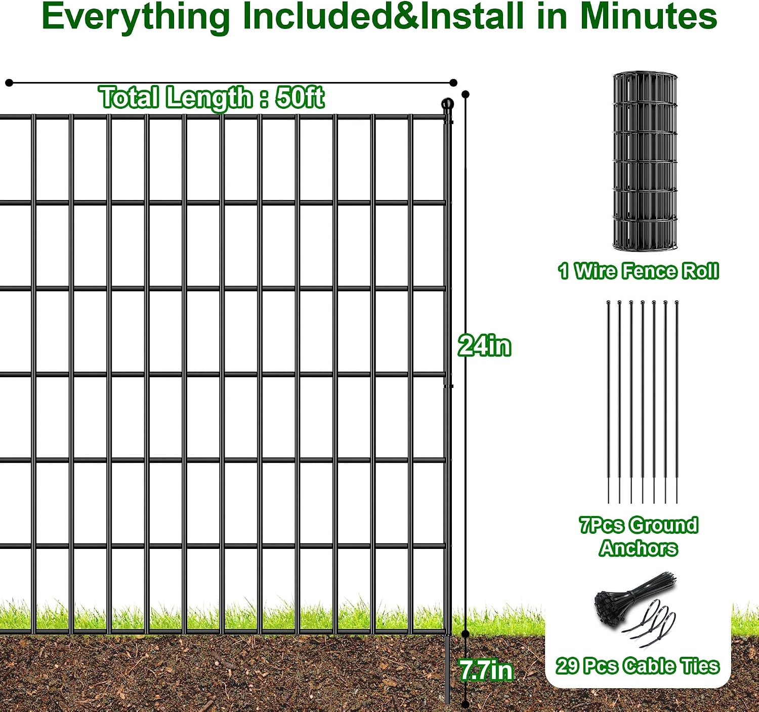 Amagabeli Hardware Cloth 1/2 inch 36 x 100 ft 19 Gauge Chicken Wire Fence Hot-Dipped Galvanized After Welding Welded Wire Fencing Mesh Roll Garden Plant Support Poultry Rabbit Cage Snake Gopher
