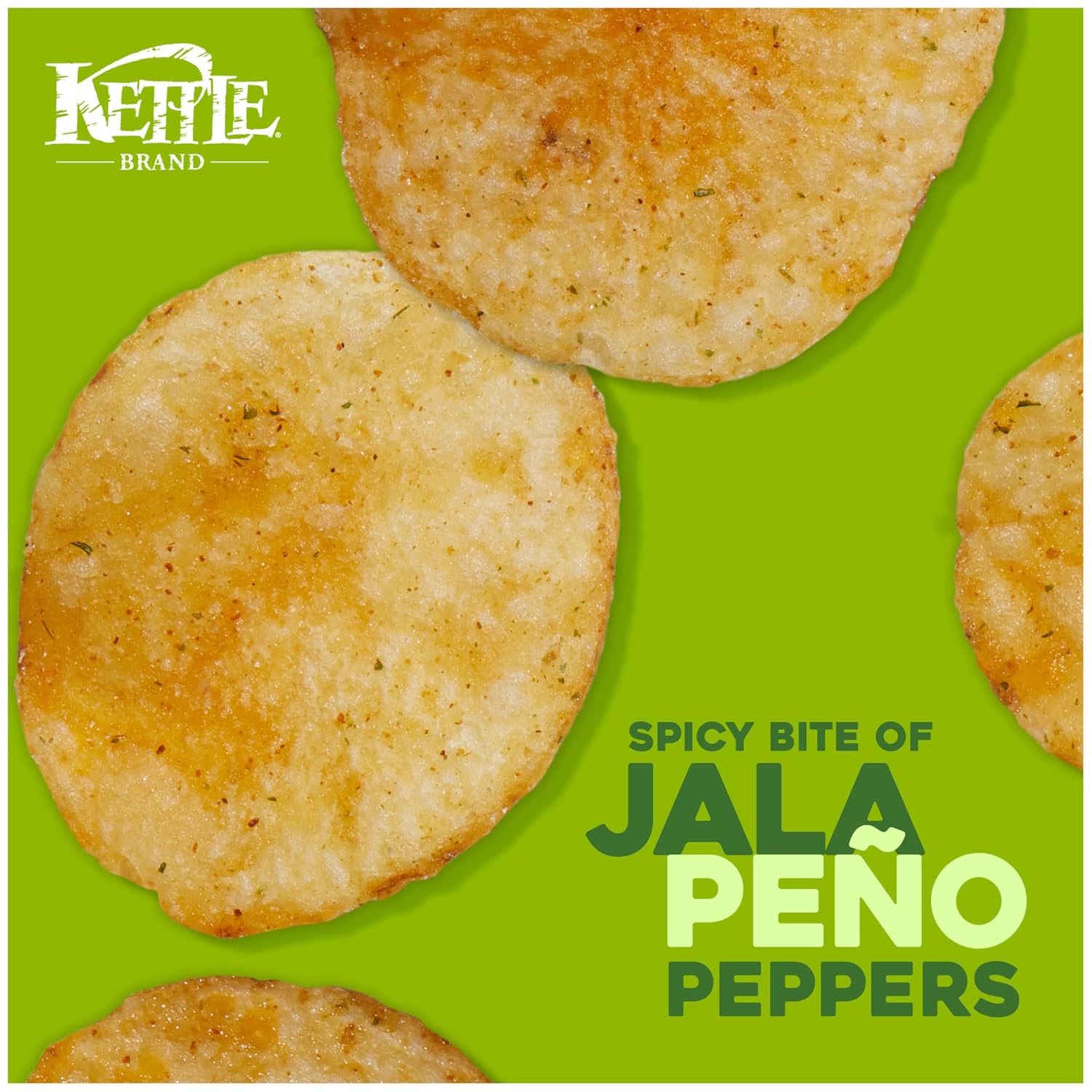 Kettle Brand Potato Chips, Jalapeno Kettle Chips, Party Size, 13 Oz