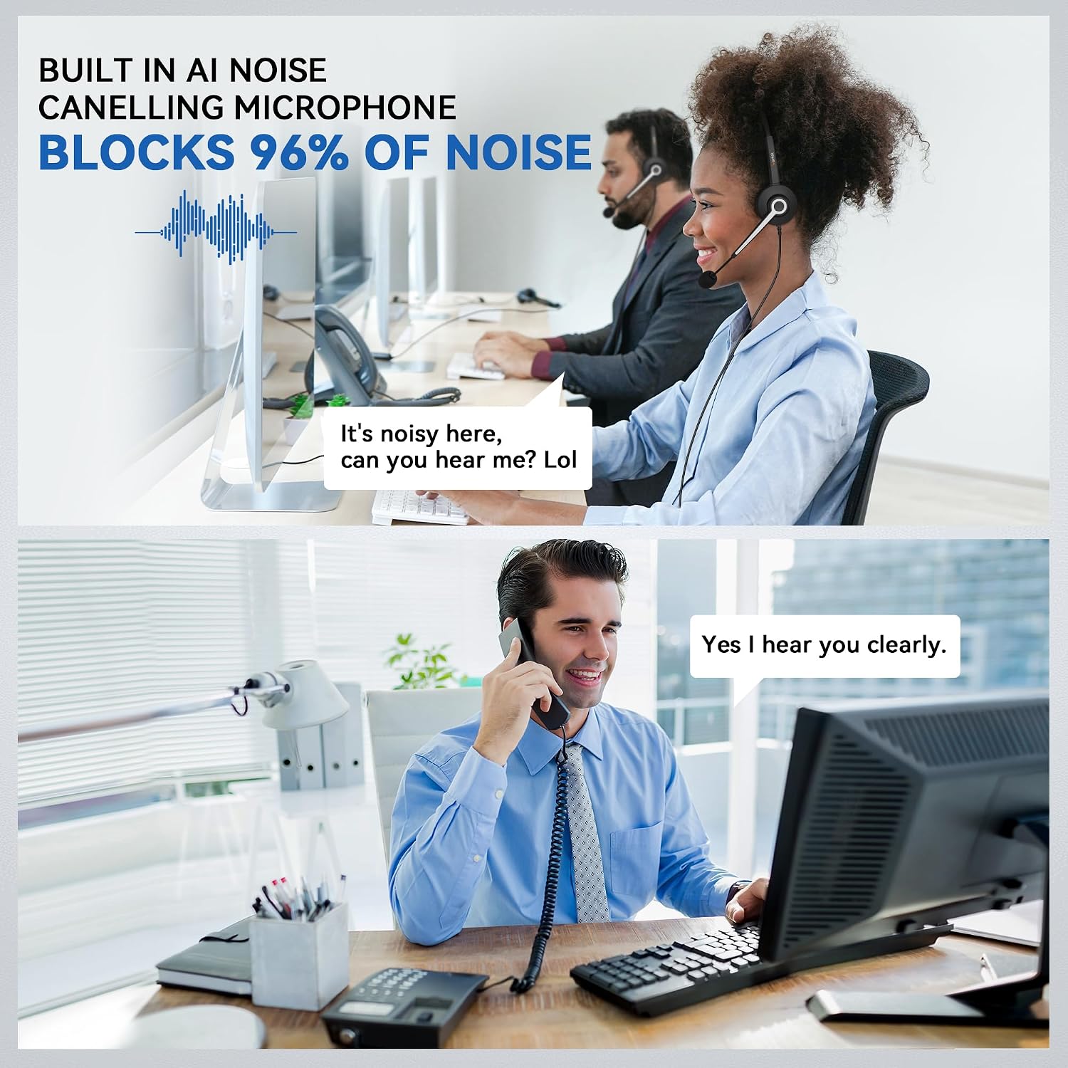 Wantek Corded Telephone Headset Mono w/Noise Canceling Mic for Avaya Aastra Allworx Adtran Alcatel Lucent AltiGen Comdial Digium Gigaset InterTel Mitel Plantronics MiVoice Landline Deskphones(F600S1)