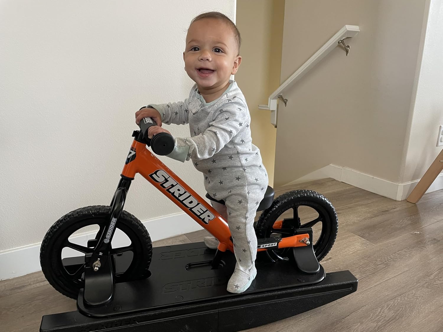 Strider Sport 2-in-1 Rocking Bike, Ages 6 Months–4 Years | For 12 Model, Converts Baby Rocking Toy to Toddler Balance Bike, Tool-Free Adjustments, Wide and Stable Base, Durable Plastic