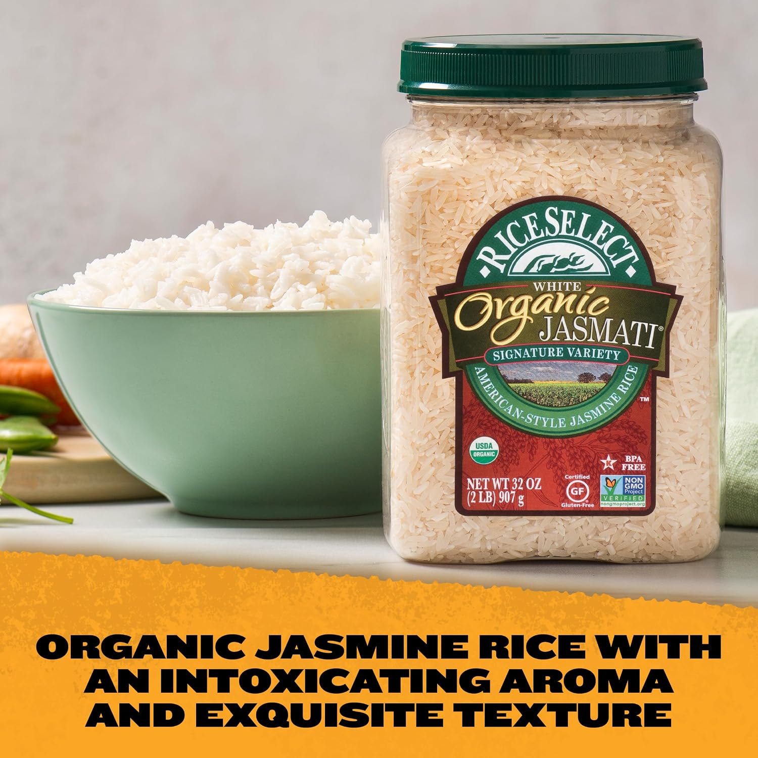 RiceSelect Organic Texmati White Rice, Long-Grain Basmati Rice