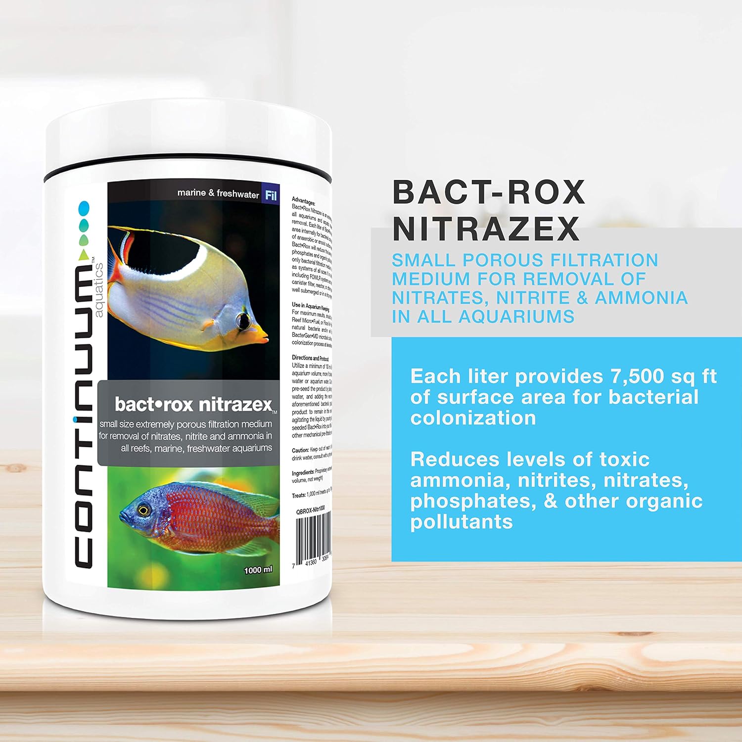 Continuum Aquatics Bact Rox Nitrazex, Bio Filter Media for Aquariums 250ml