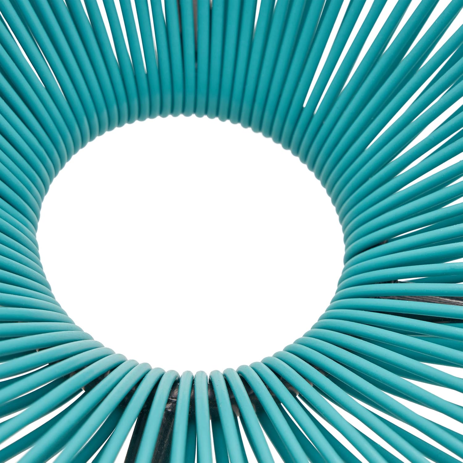 GDFStudio Noble House Anson Outdoor Hammock Weave Chair in Teal and Black (Set of 2)
