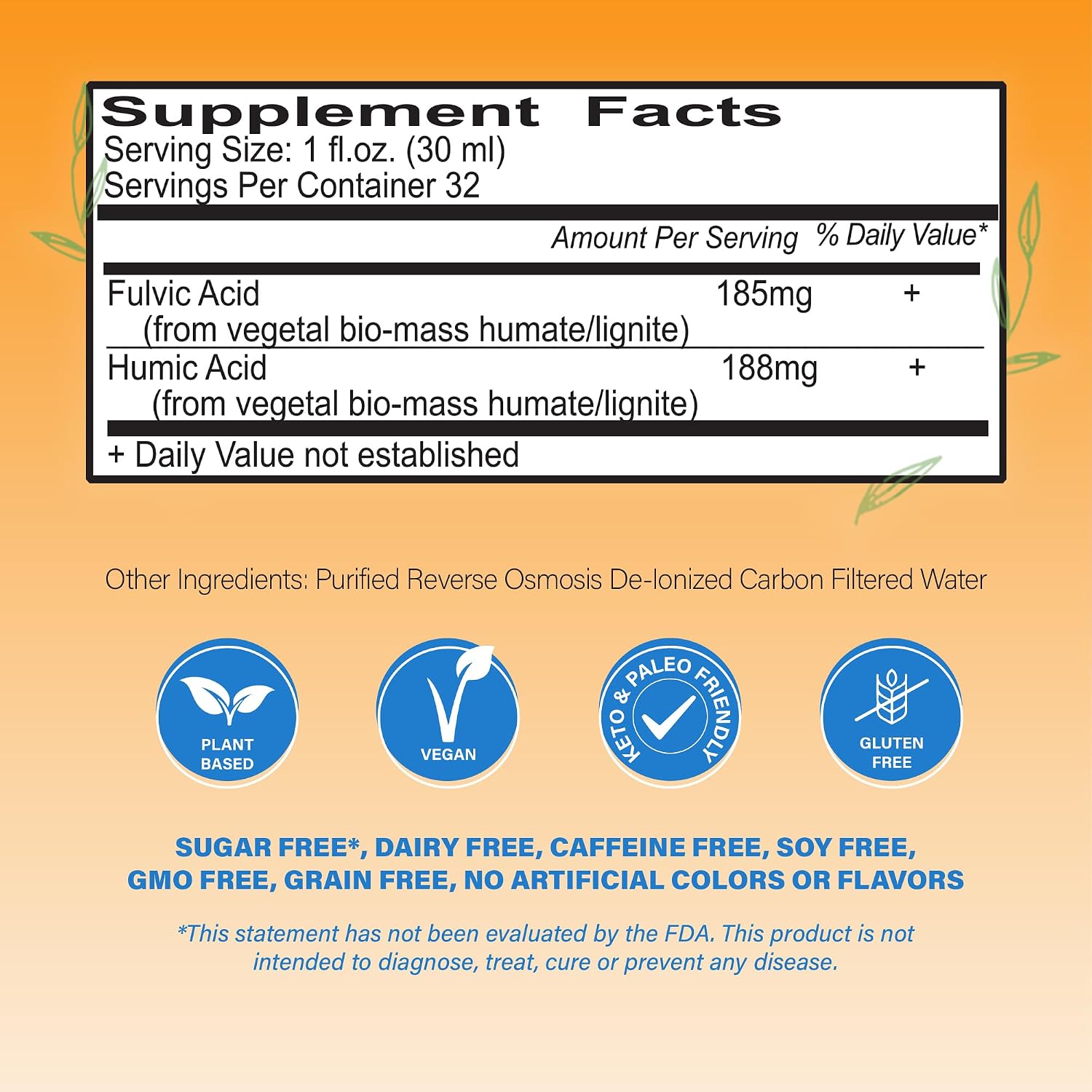 Vital Earth Minerals Fulvic Humic Mineral Blend Liquid 2-Pack – Fulvic Acid Supplement with 70+ Trace Minerals, Electrolytes for Recovery, Balance & Energy, 32 Oz Ea + 1 Oz Cup Ea