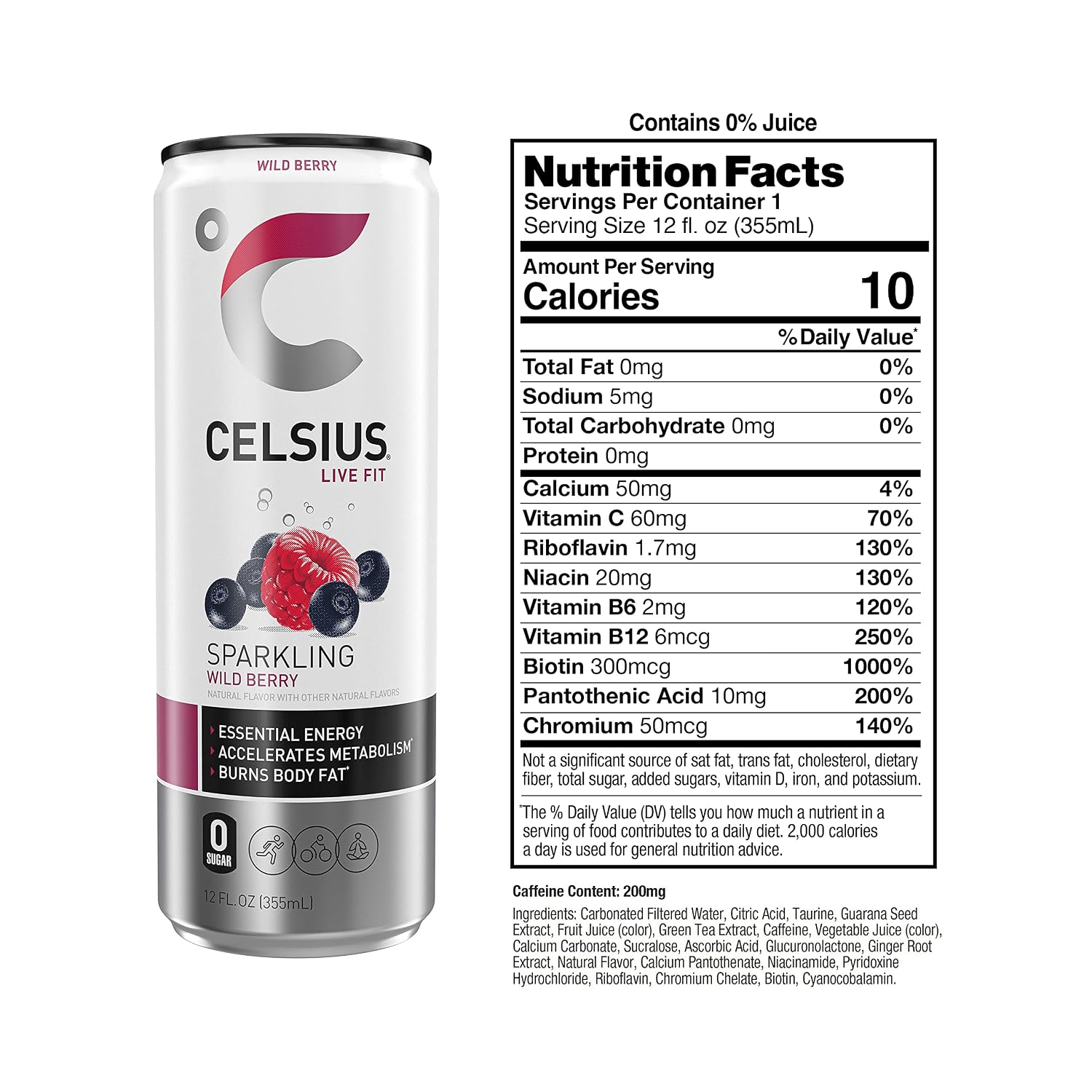 CELSIUS Sparkling Orange, Sugar Free Energy Drink, 12 Fl Oz (Pack of 4)