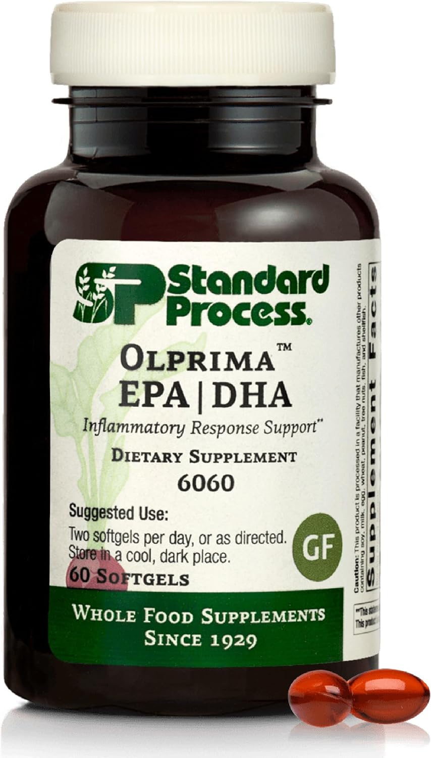 Standard Process Olprima EPA|DHA, Omega-3 Oil Brain Health, 60 Softgels