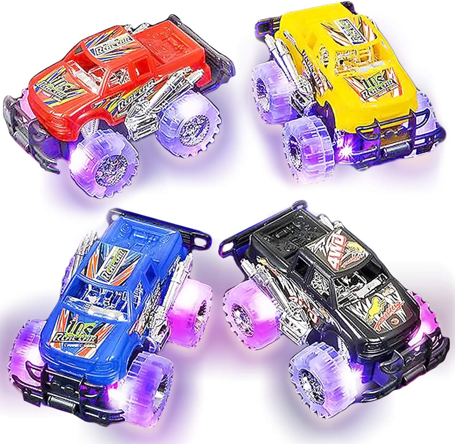 Light Up Monster Trucks for Boys and Girls, Toy Truck Set of 2, Monster Trucks for Boys 3-6 Years Old, Toddler Monster Truck Toys, Light Up Trucks