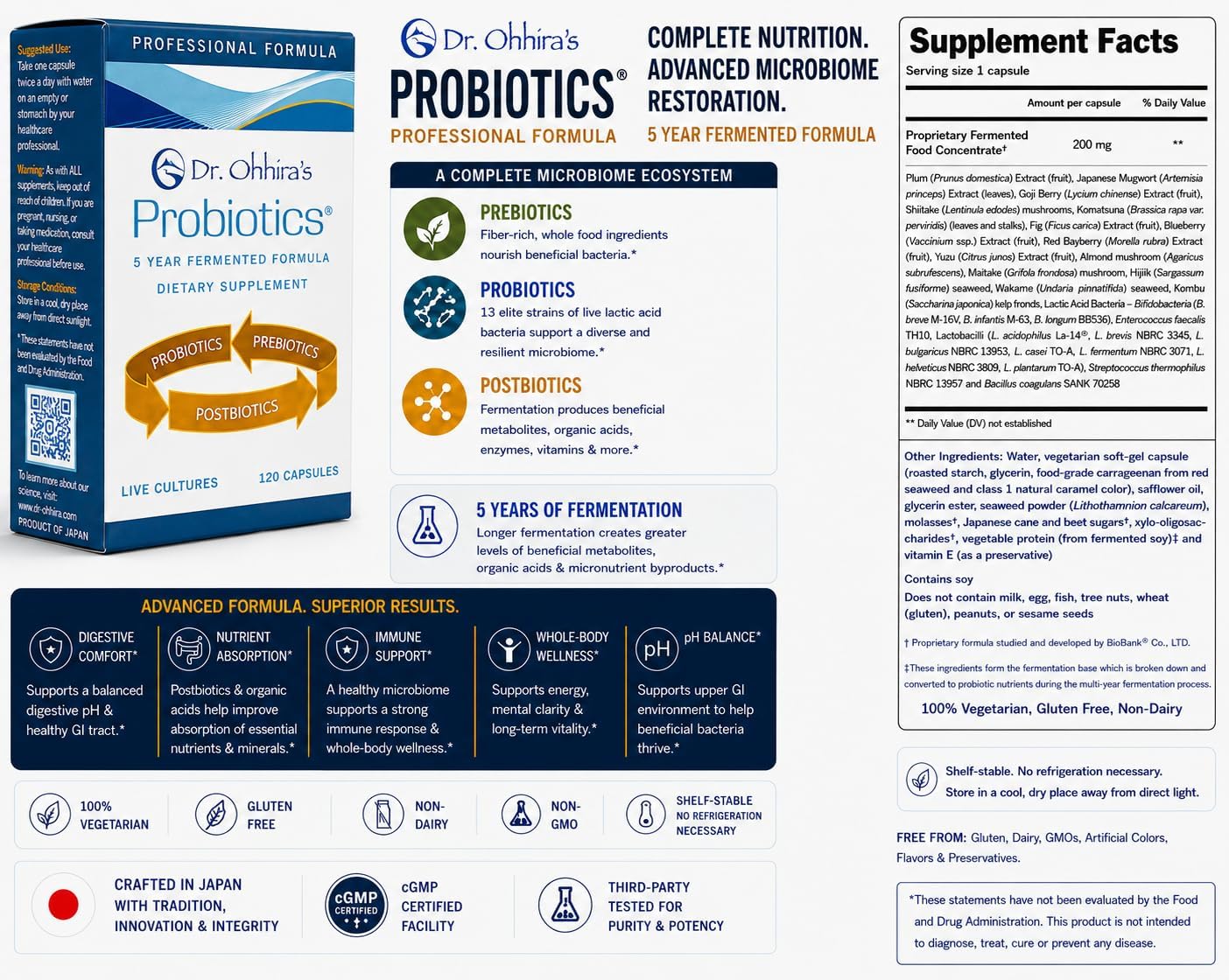 Dr. Ohhira’s Probiotics Professional Formula – 5-Year Fermented Japanese Probiotic with Prebiotics