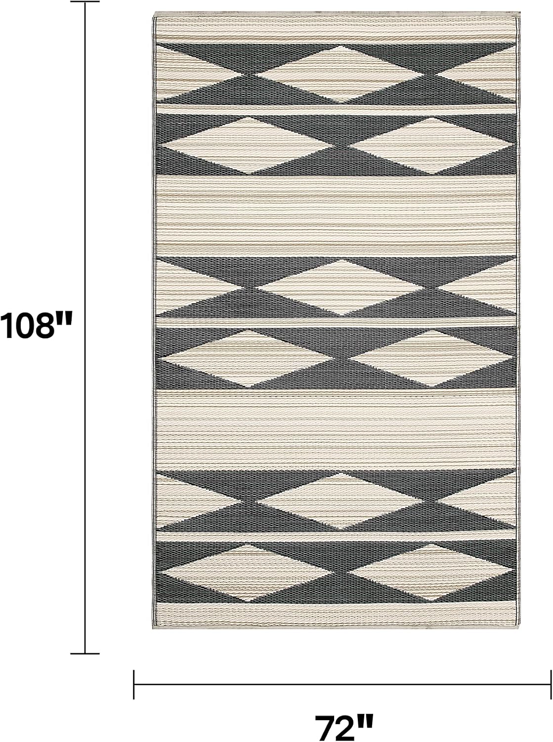 Fab Habitat Outdoor Rug - Waterproof, Fade Resistant, Crease-Free - Premium Recycled Plastic - Geo Tribal - Porch, Deck, Balcony, Mudroom